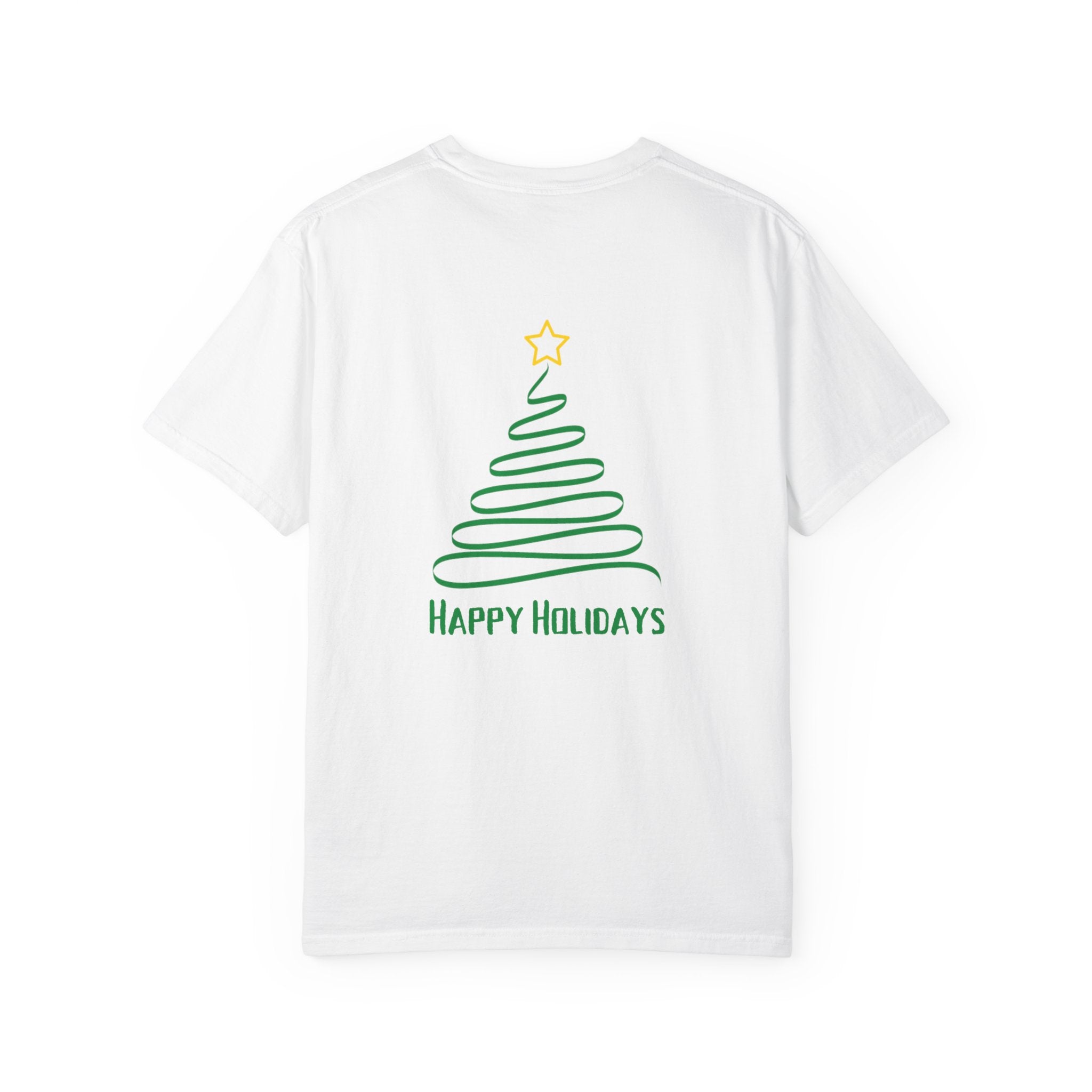 Holiday Spiral Christmas Tree T-Shirt — "Happy Holidays" Minimalist Graphic