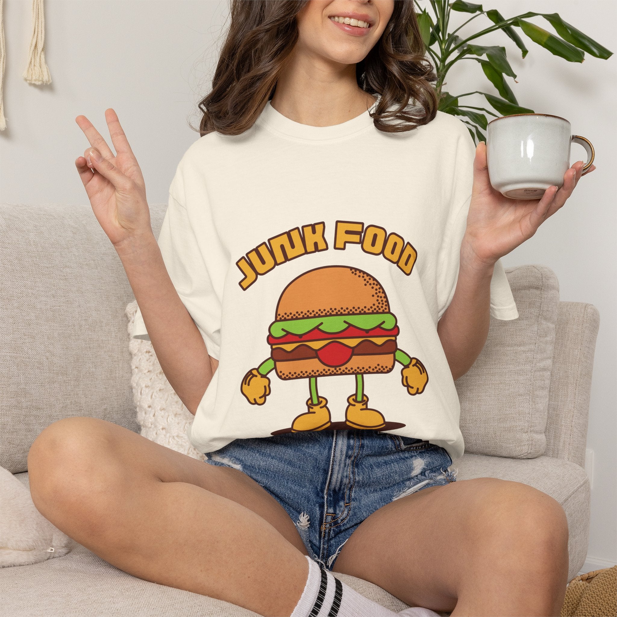 Junk Food Burger T-Shirt — Cute Retro ‘Delicious Taste’ Graphic Tee