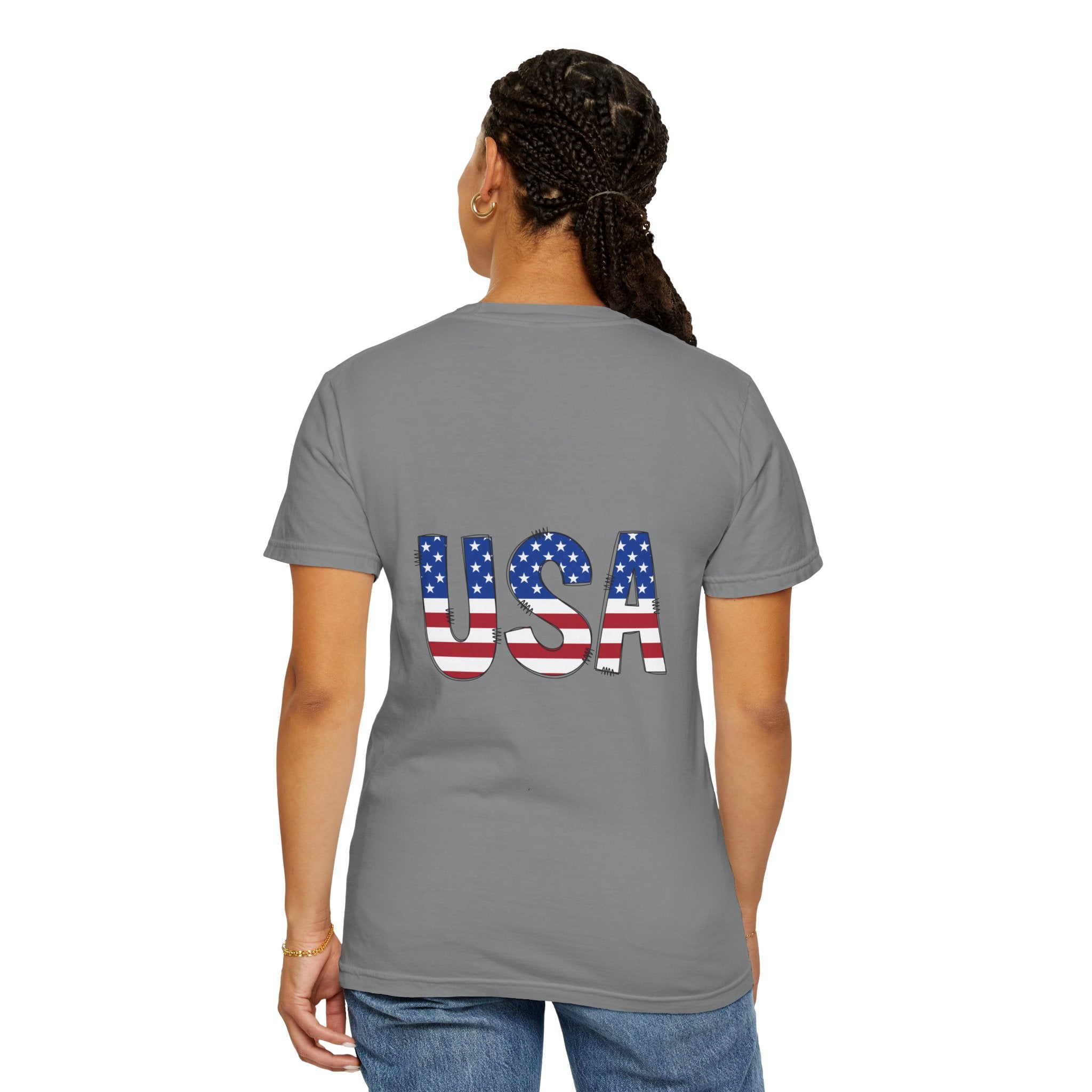 USA Flag Graphic T-Shirt — Patriotic Fourth of July Tee