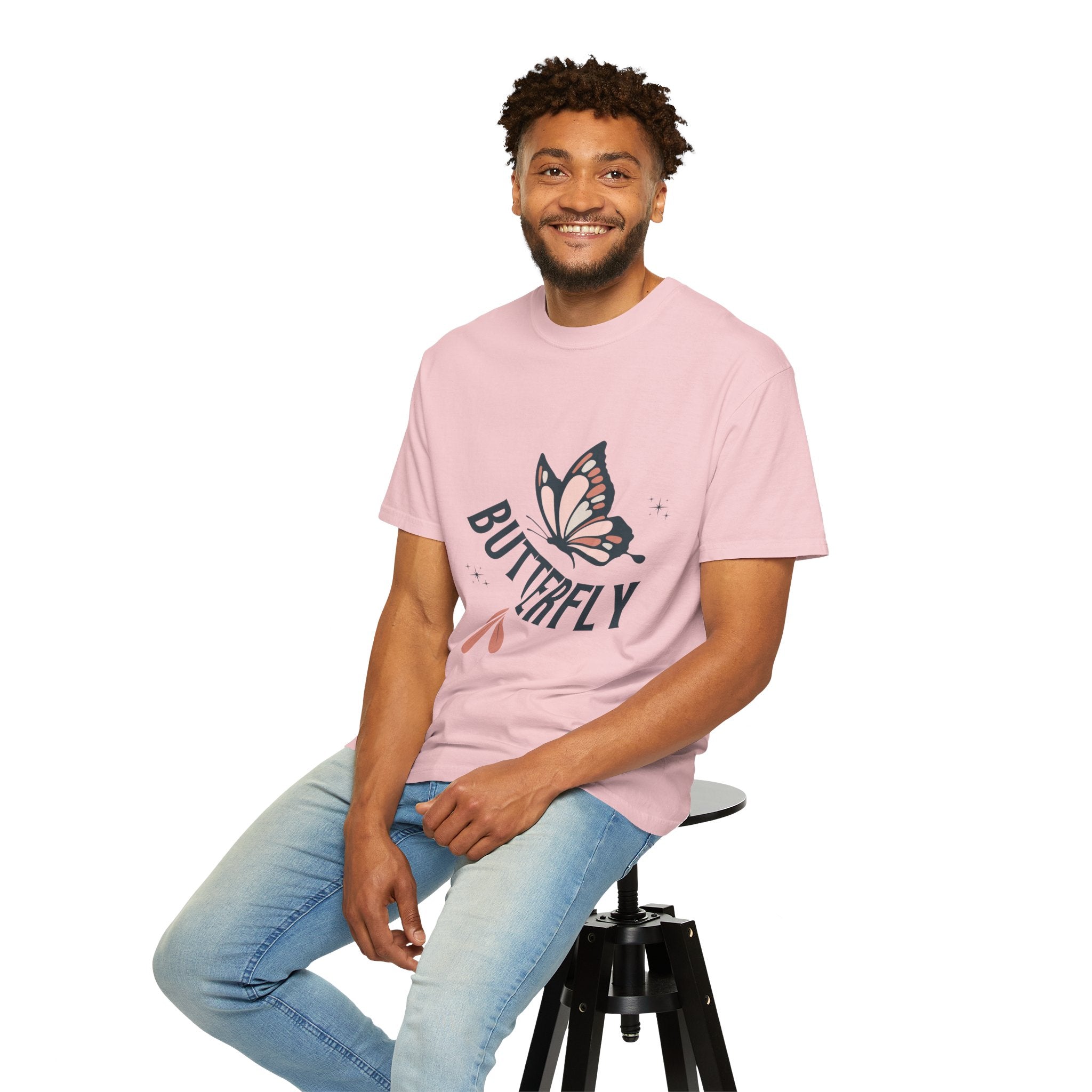 Butterfly Graphic T-Shirt — Pink Monarch Floral Tee