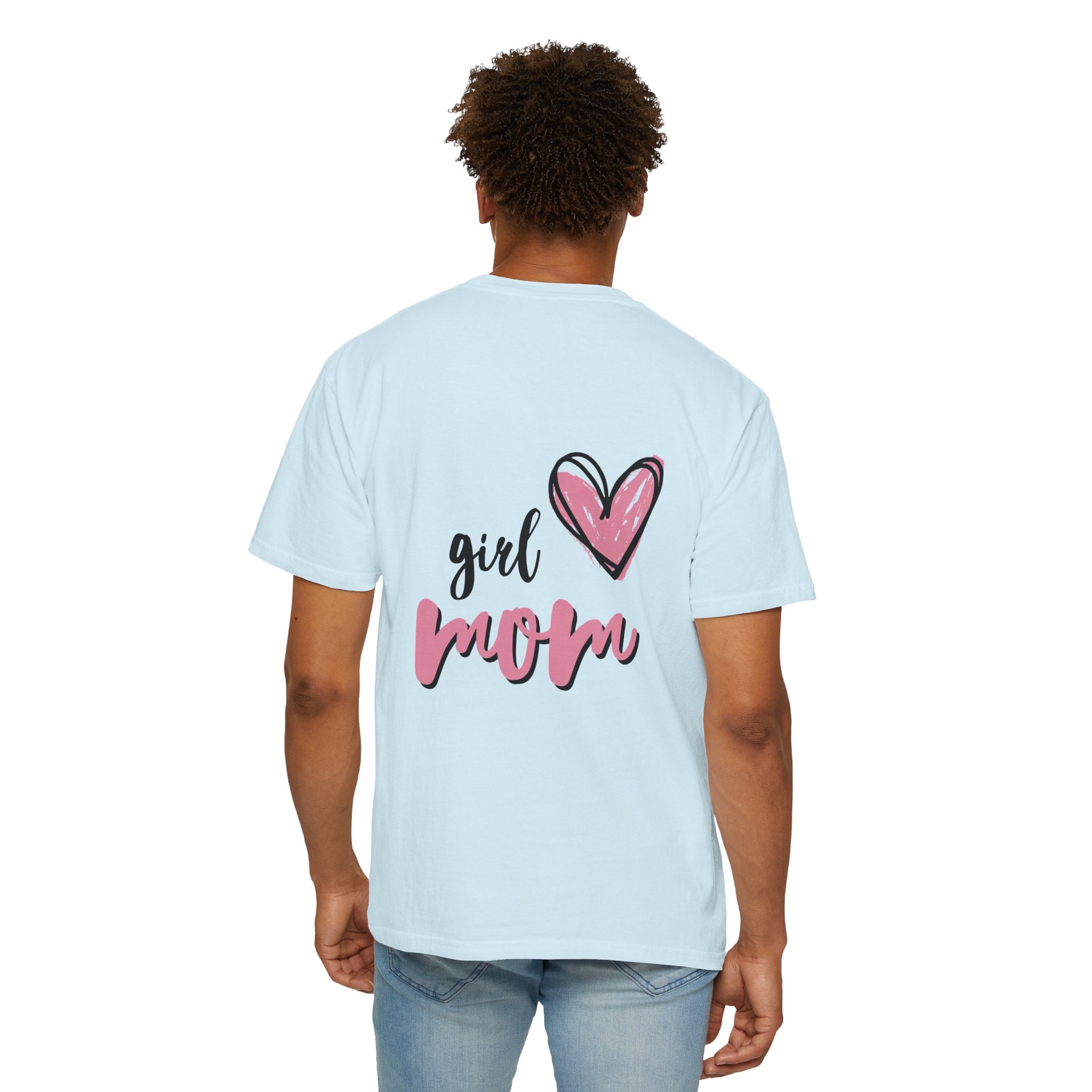 Girl Mom T-Shirt — Pink Heart Mom Shirt for New & Proud Mothers