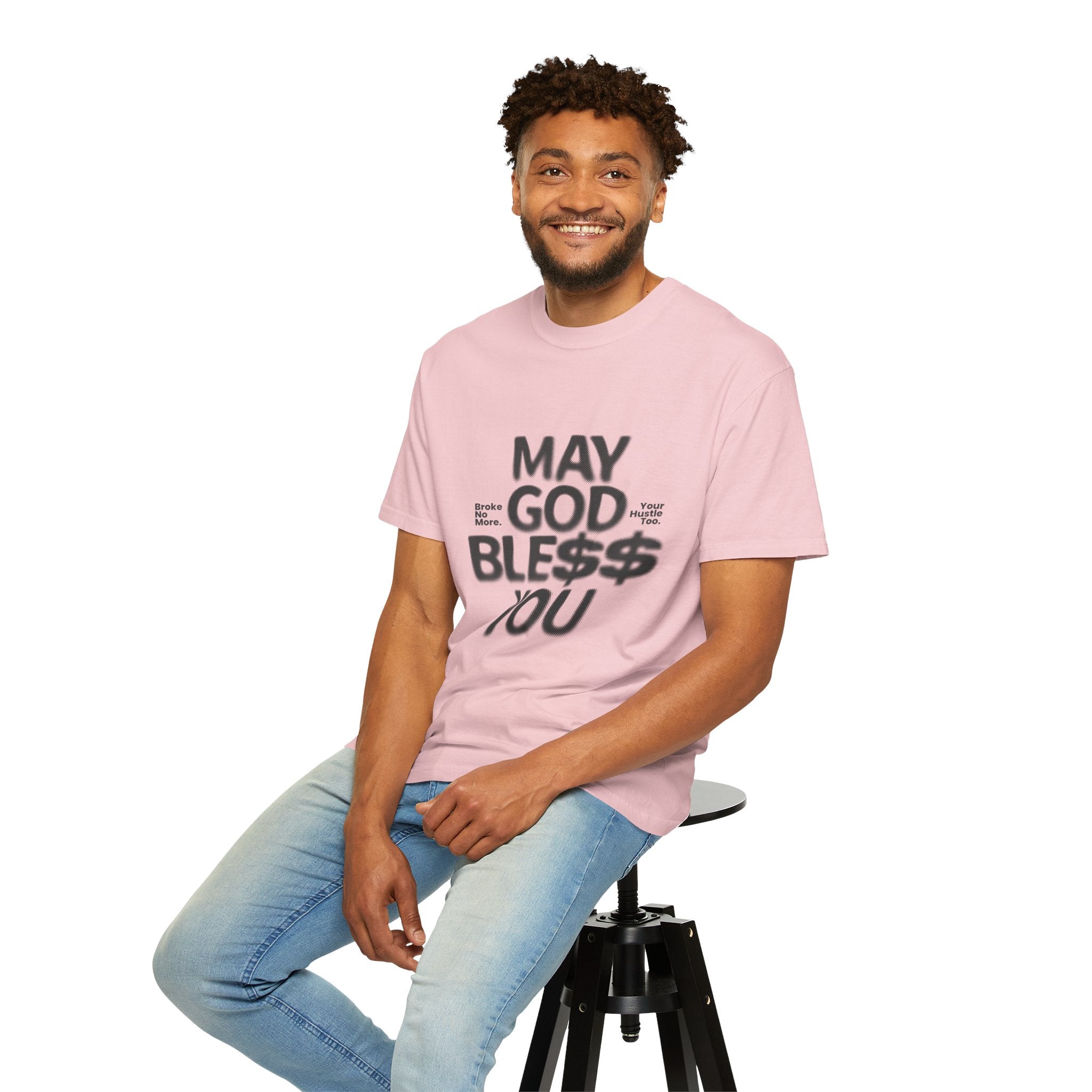 May God Bless You T-Shirt — Graphic Prayer Tee with Dollar Sign Design