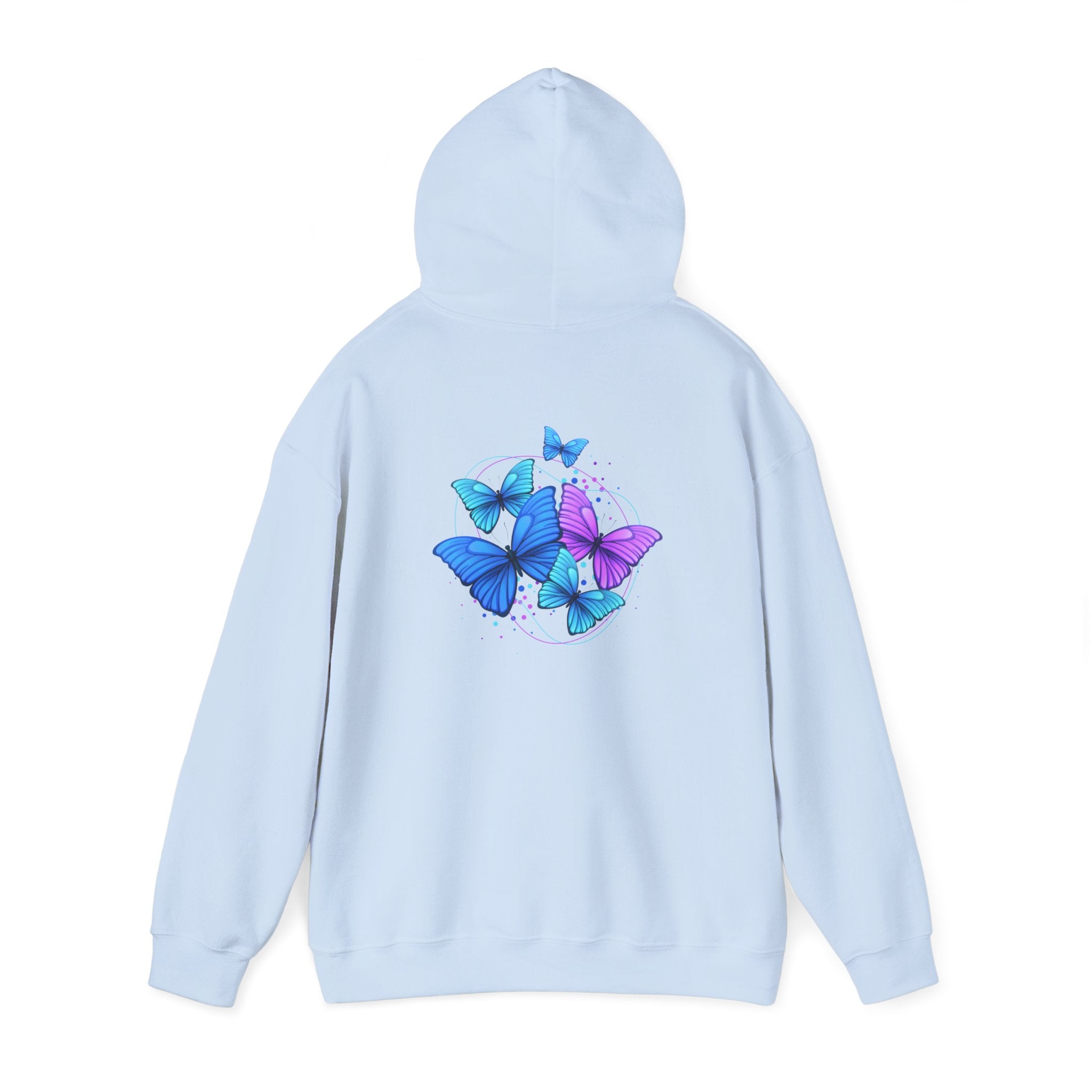 Butterfly Cluster Hoodie – Blue & Purple Butterfly Graphic Sweatshirt