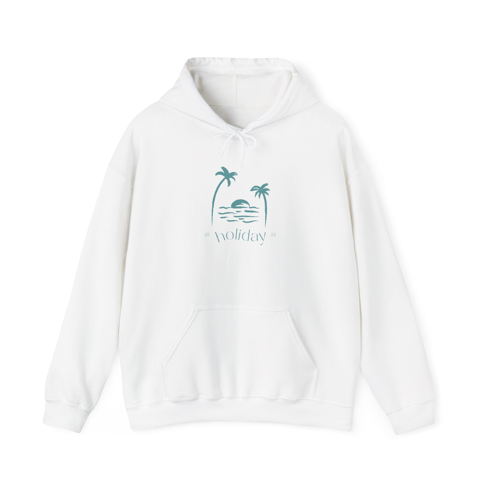 Sunset Palms Hoodie – Coastal 'Woke Up' Beach Sweatshirt
