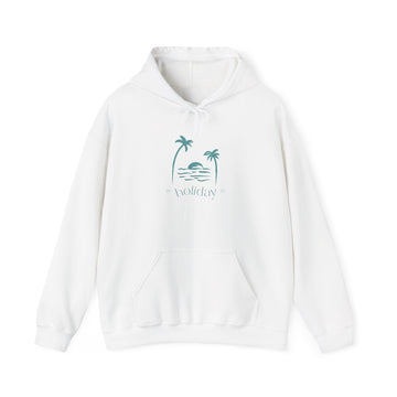 Sunset Palms Hoodie – Coastal 'Woke Up' Beach Sweatshirt