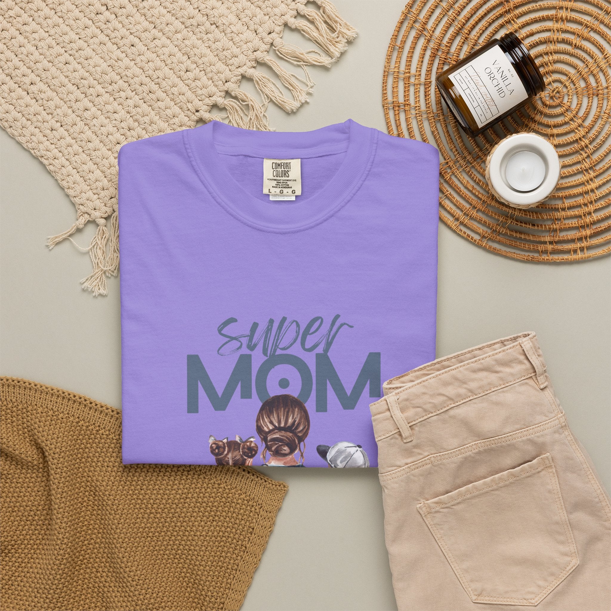 Super Mom T-Shirt — Mom with Kids Graphic Tee | Mother's Day Gift