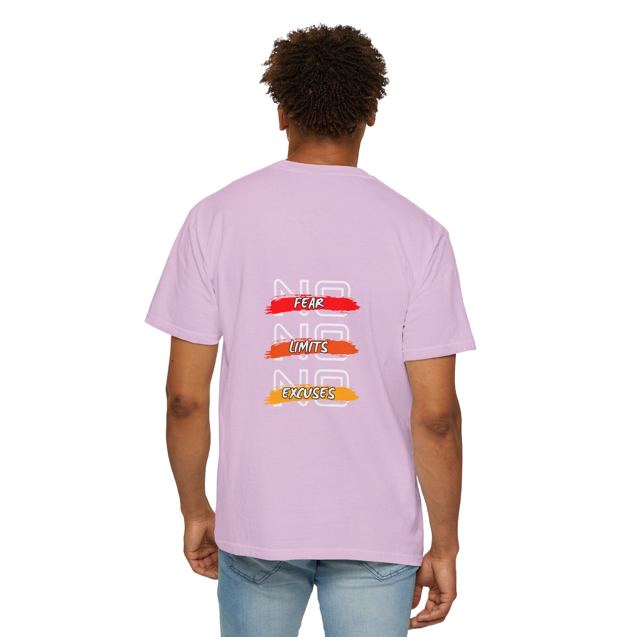 T-Shirt — "No Fear, No Limits, No Excuses" Motivational Graphic Tee