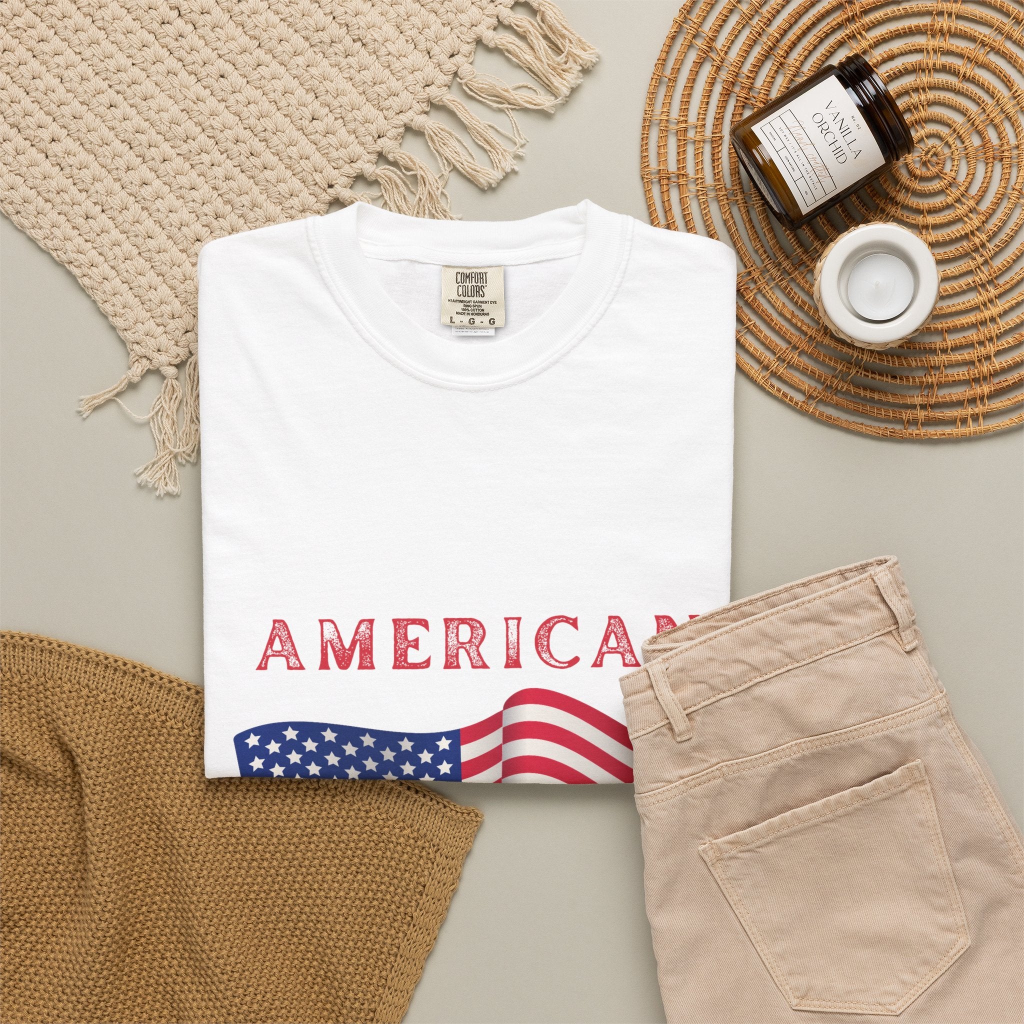 American Dream T-Shirt — Vintage Flag Graphic Tee for 4th of July & Patriotic Celebrations