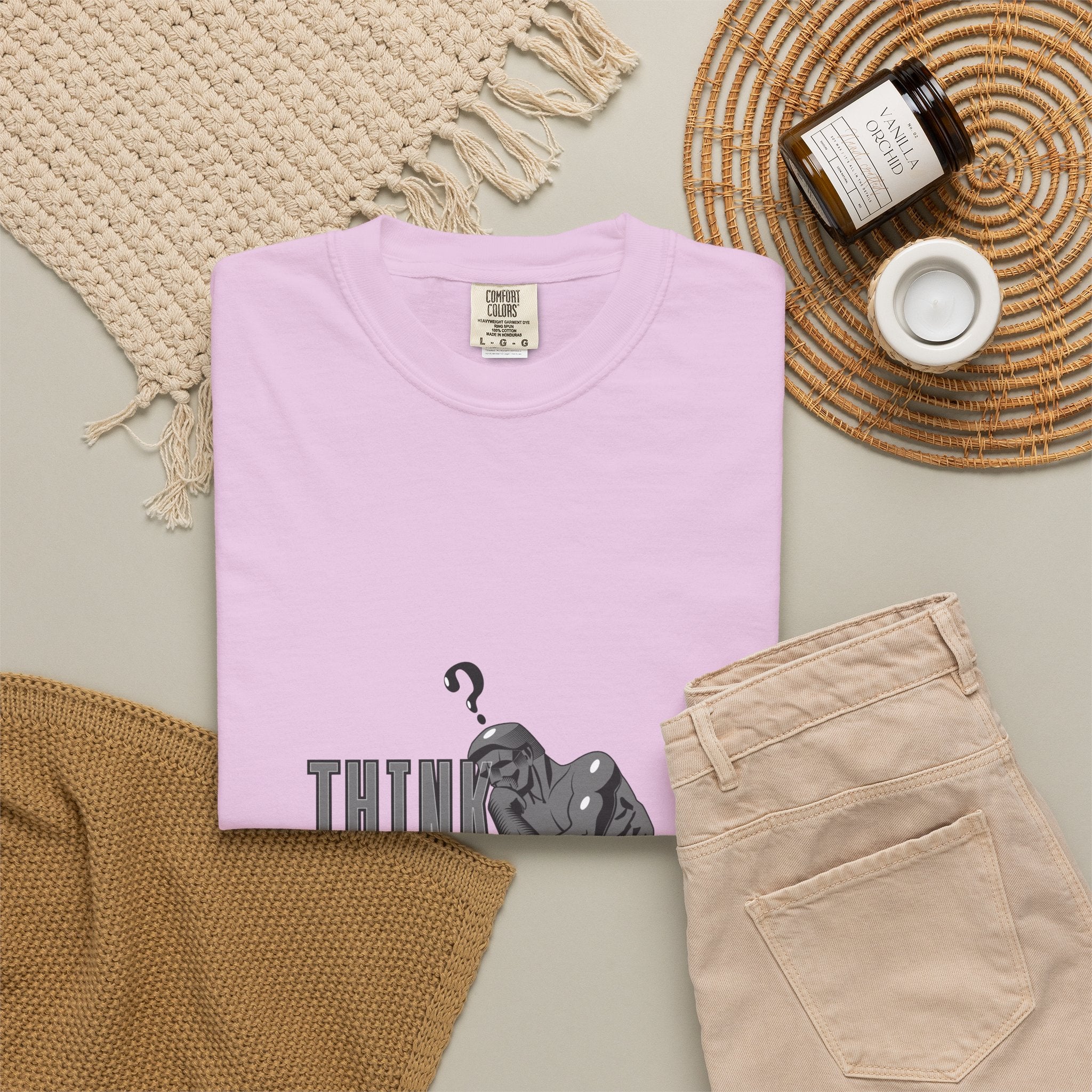 Think Big T-Shirt — Motivational Graphic Tee with Thinking Man Design