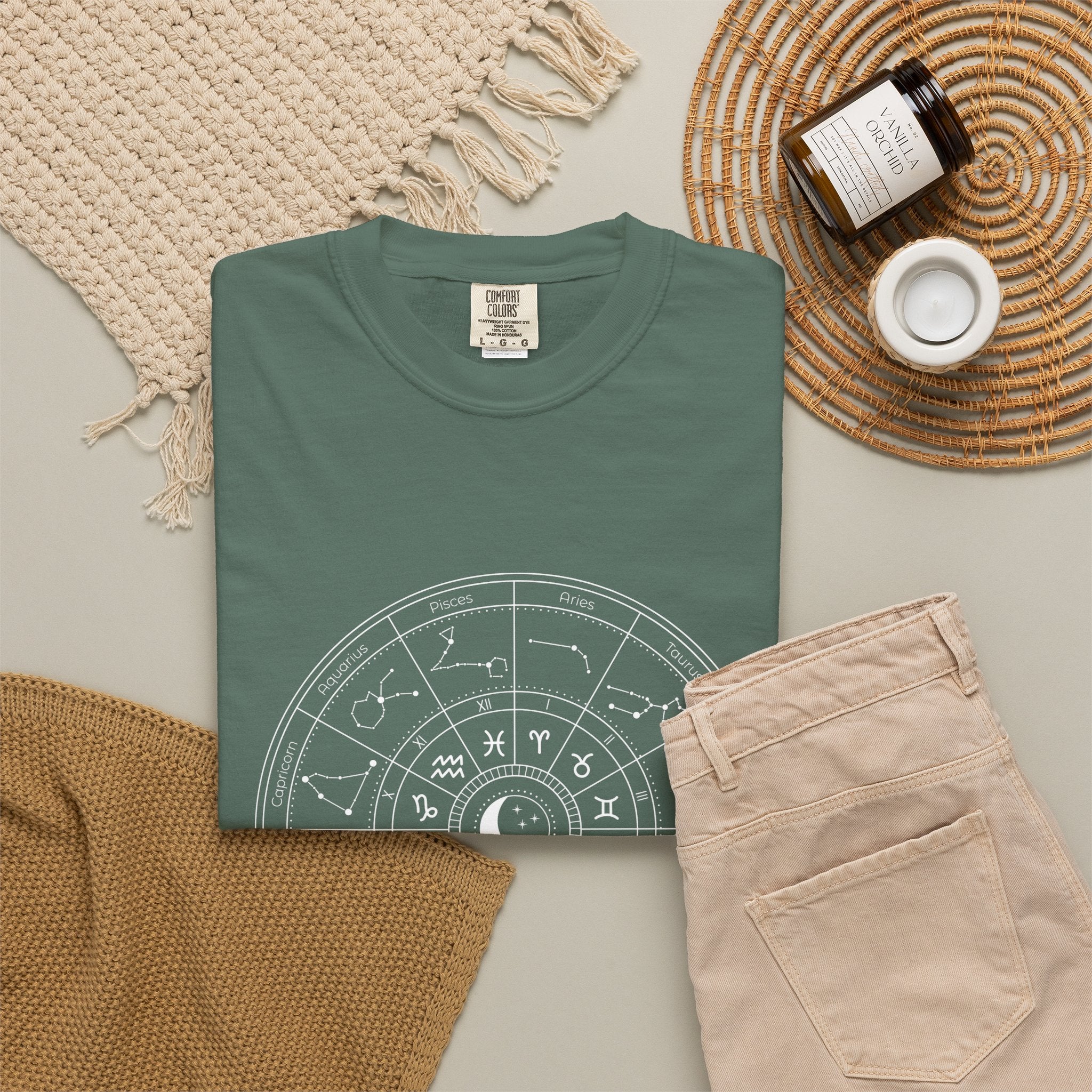Zodiac Wheel T-Shirt — Astrological Moon & Signs Graphic Tee
