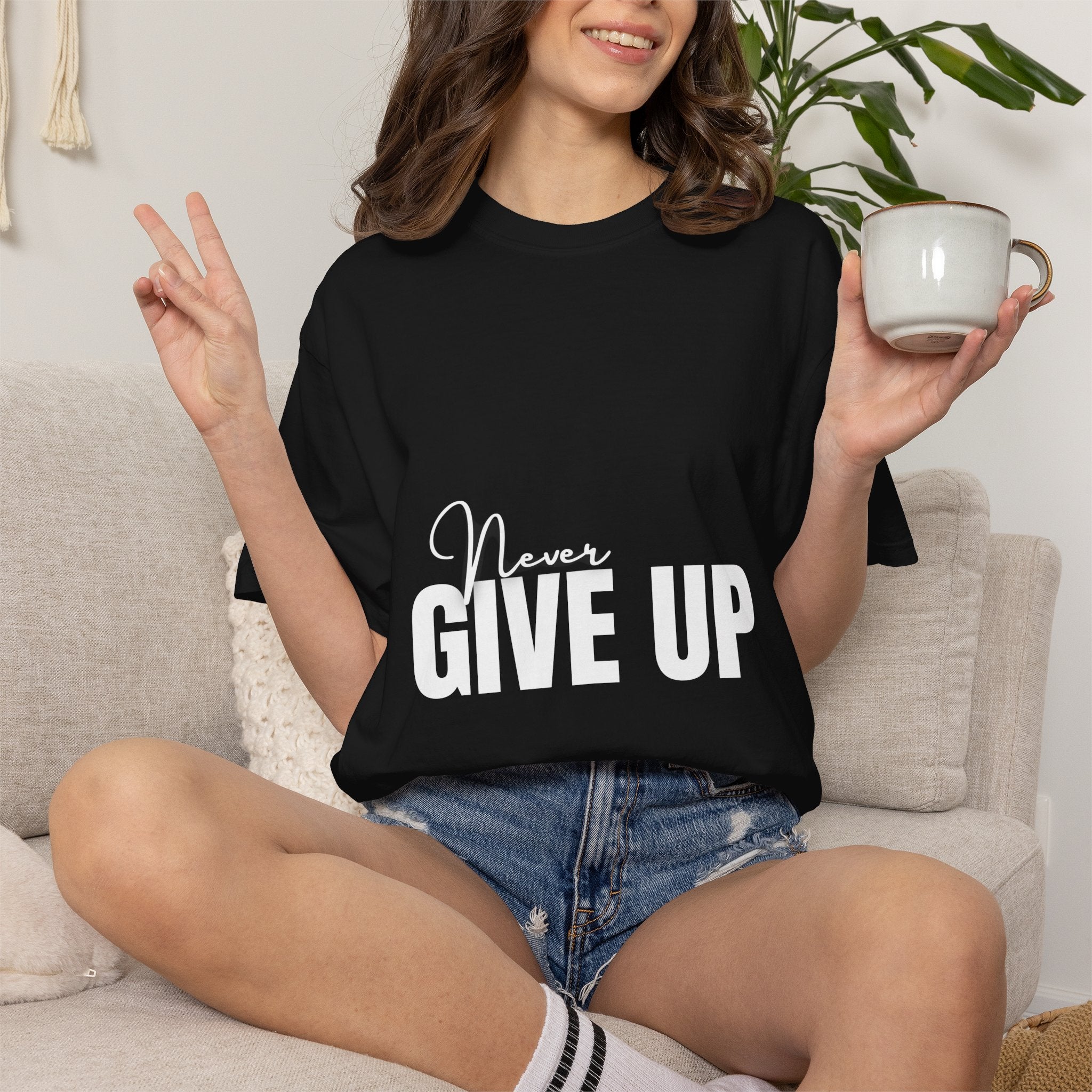 Never Give Up T-Shirt — Motivational Graphic Tee