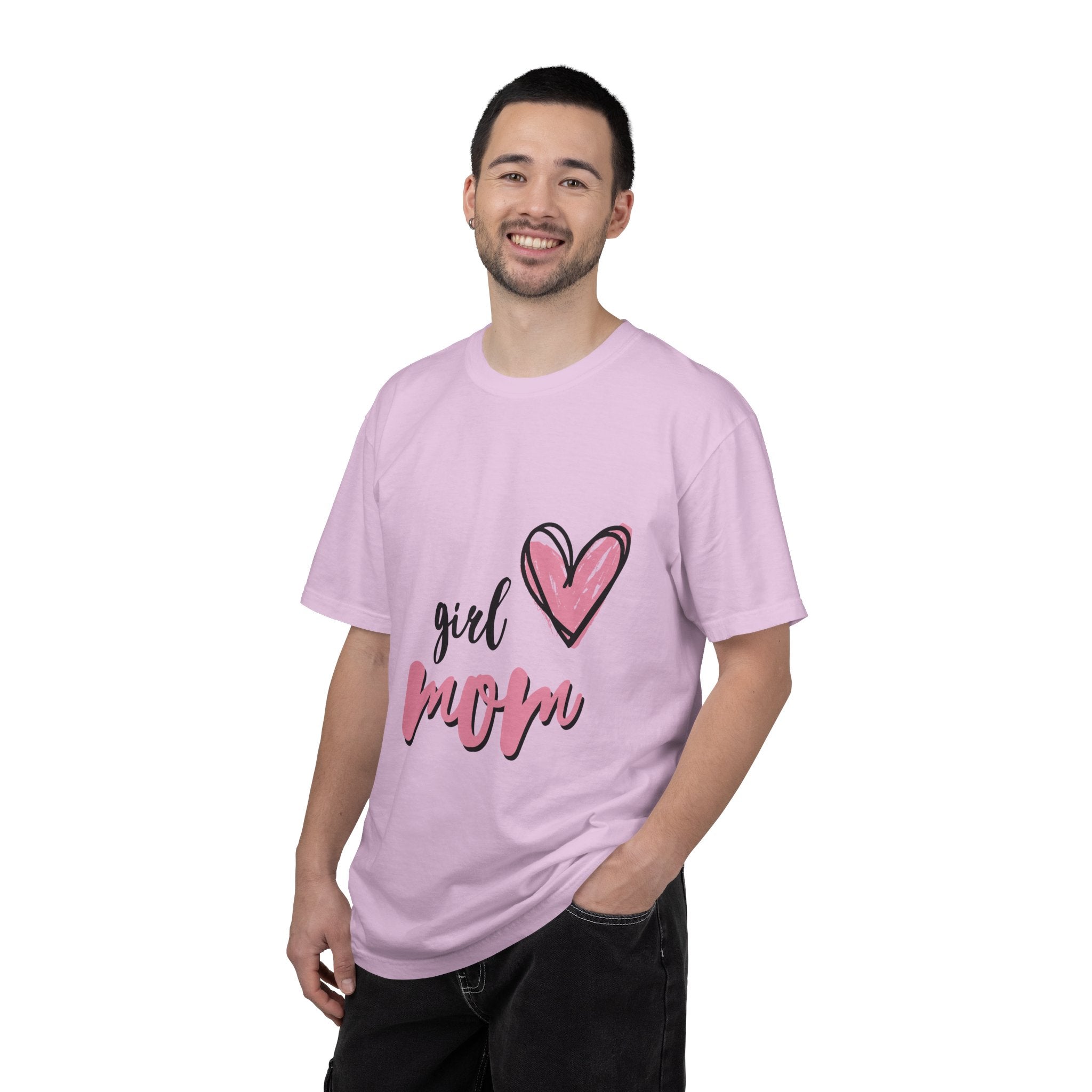 Girl Mom T-Shirt — Pink Heart Mom Shirt for New & Proud Mothers
