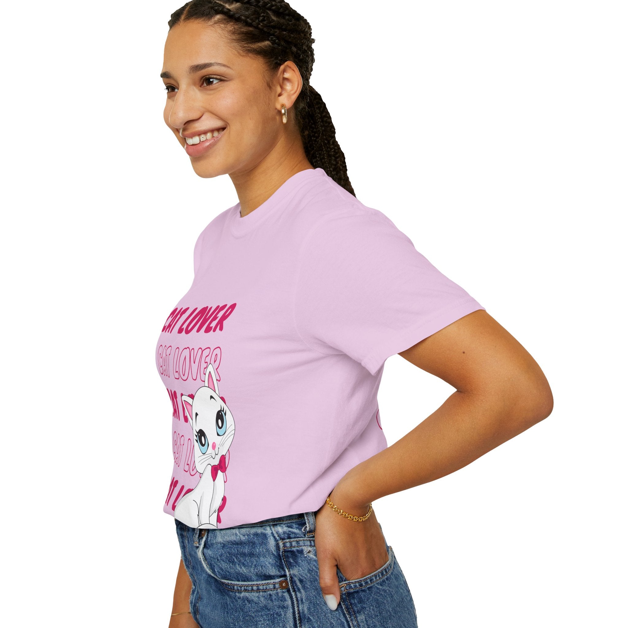 Cat Lover T-Shirt — Cute White Kitten Graphic Tee for Cat Moms & Fans