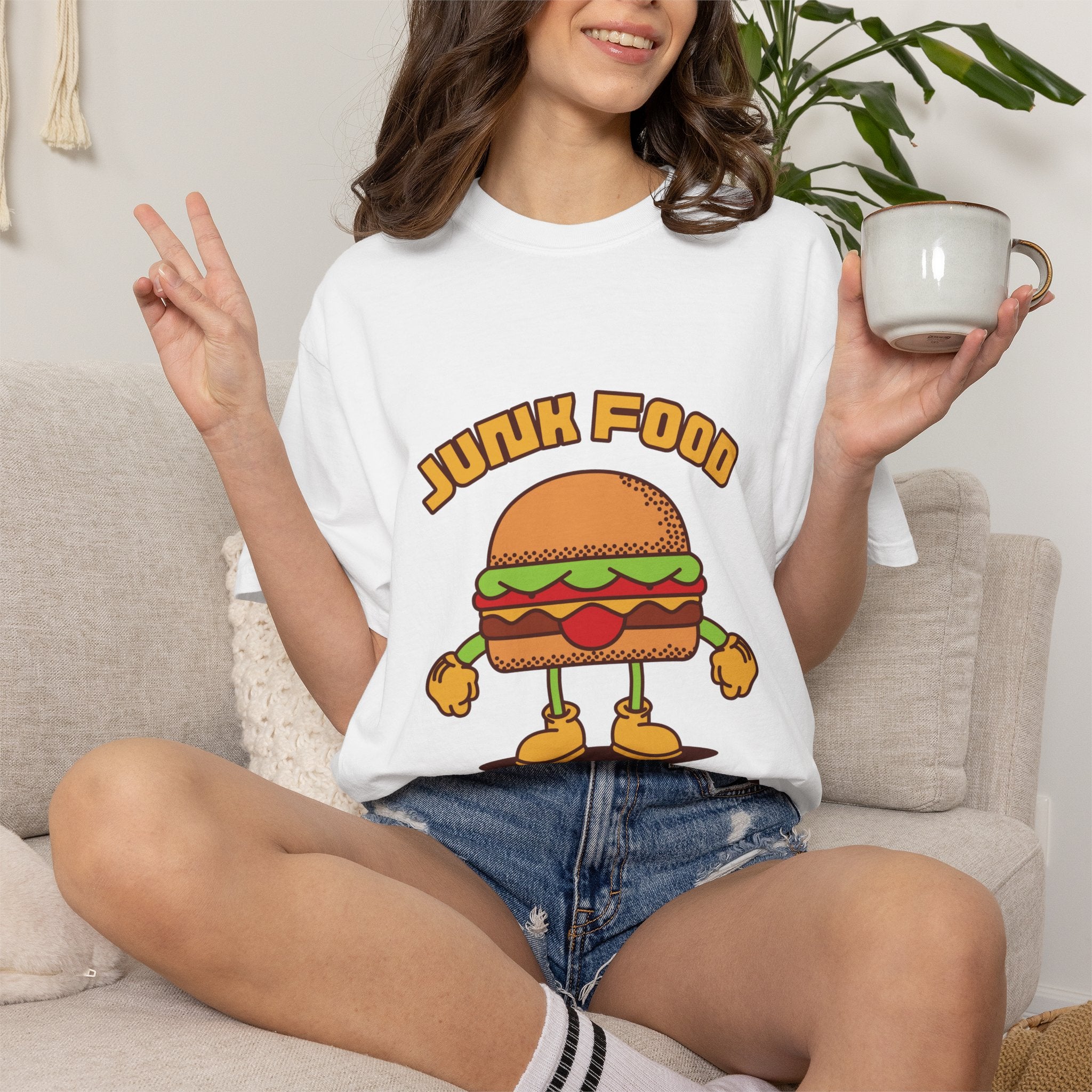 Junk Food Burger T-Shirt — Cute Retro ‘Delicious Taste’ Graphic Tee
