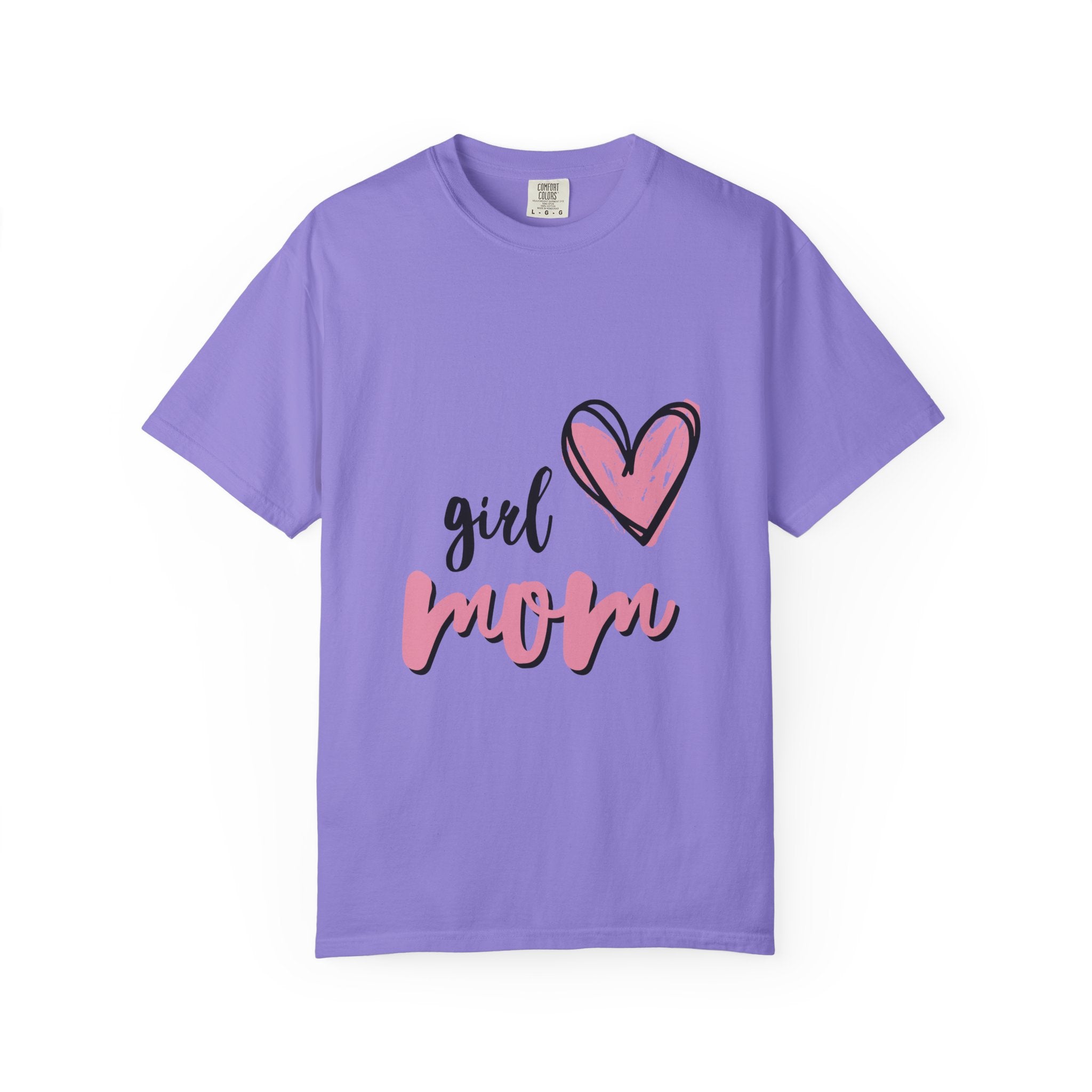 Girl Mom T-Shirt — Pink Heart Mom Shirt for New & Proud Mothers