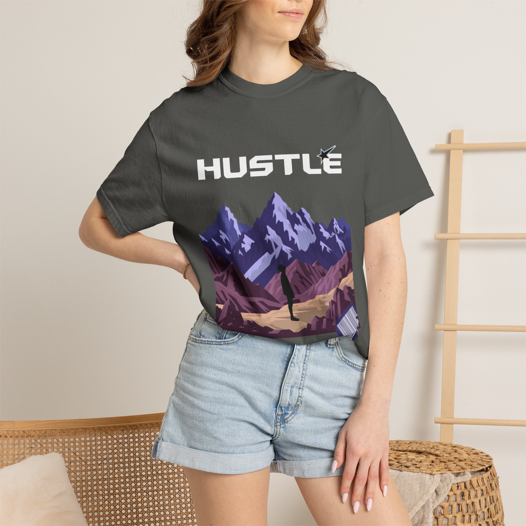 Hustle Mountain T-Shirt — Adventure Motivational Graphic Tee