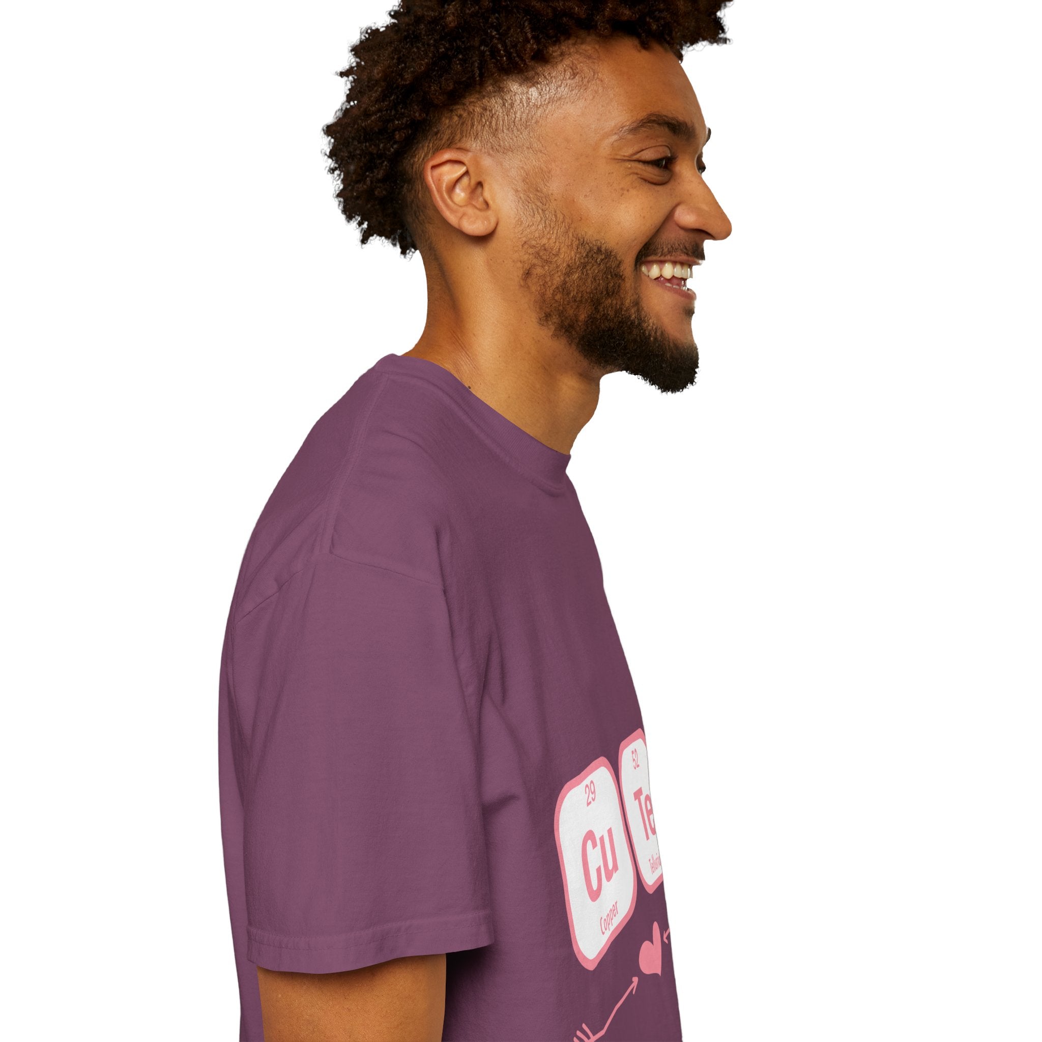 Cute Chemistry Tee — "Cu Te" Element Heart Graphic T-Shirt