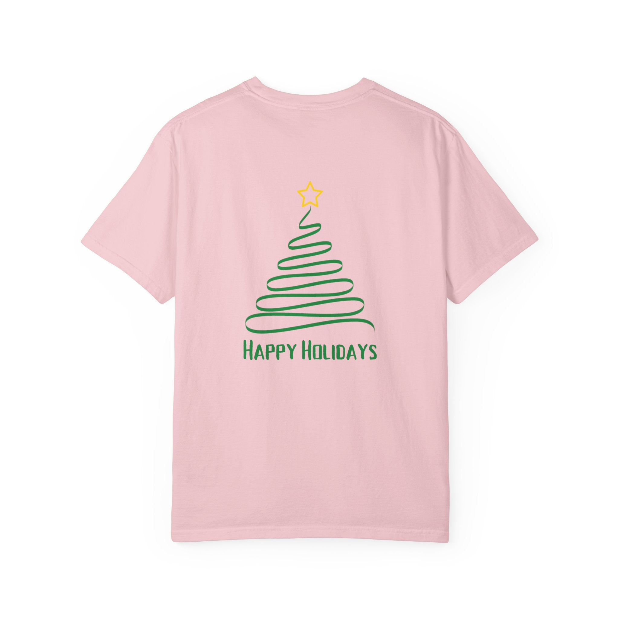 Holiday Spiral Christmas Tree T-Shirt — "Happy Holidays" Minimalist Graphic