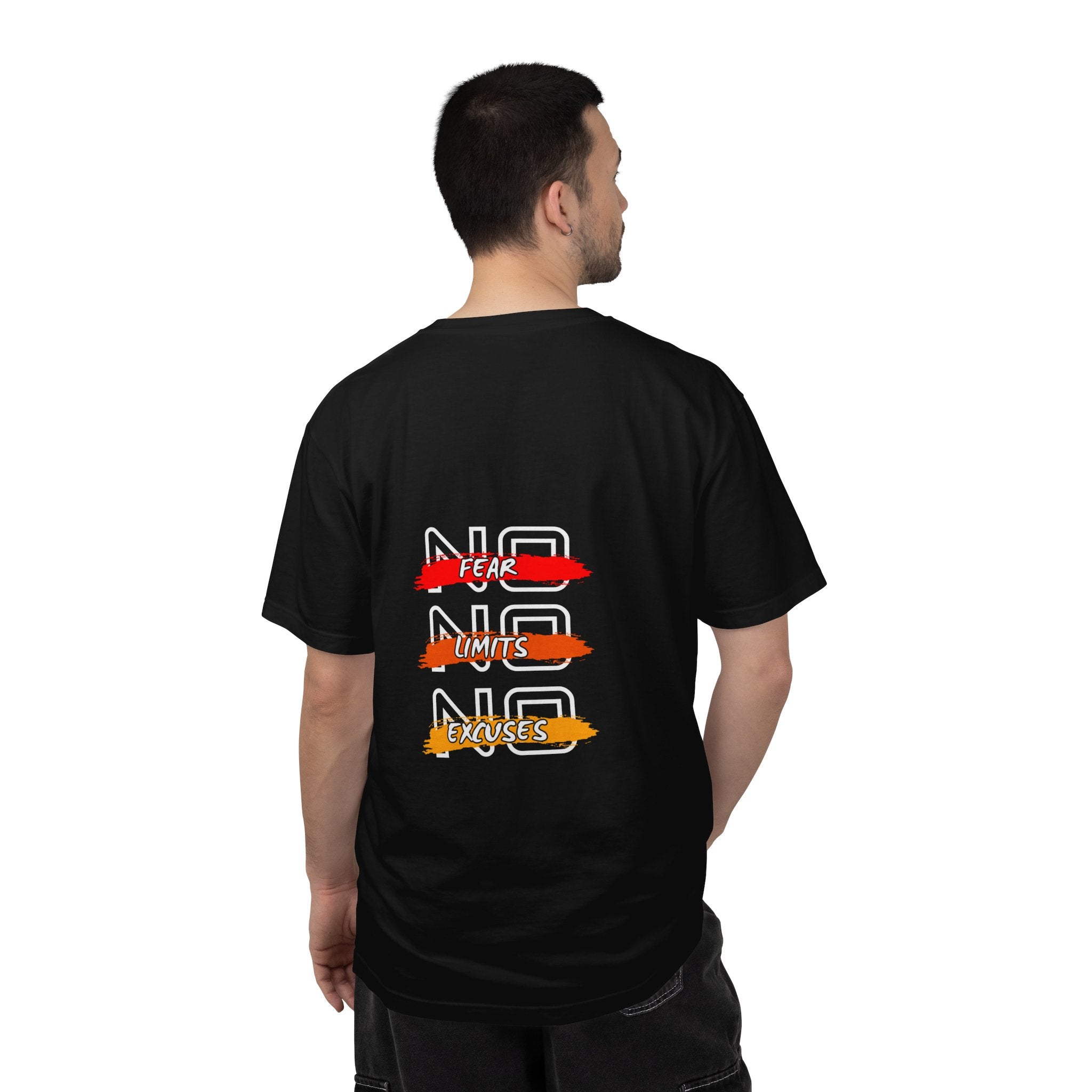 T-Shirt — "No Fear, No Limits, No Excuses" Motivational Graphic Tee