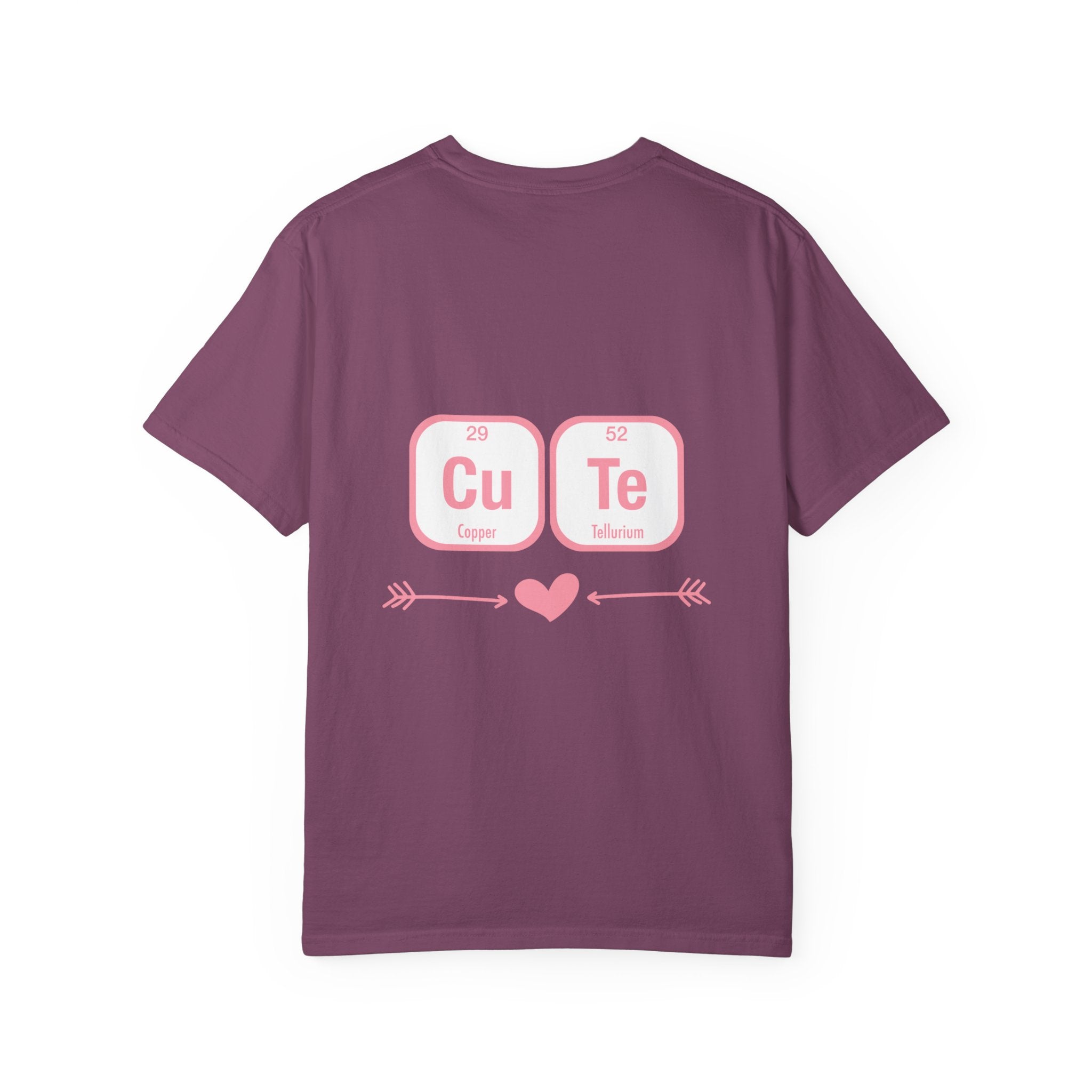 Cute Chemistry Tee — "Cu Te" Element Heart Graphic T-Shirt