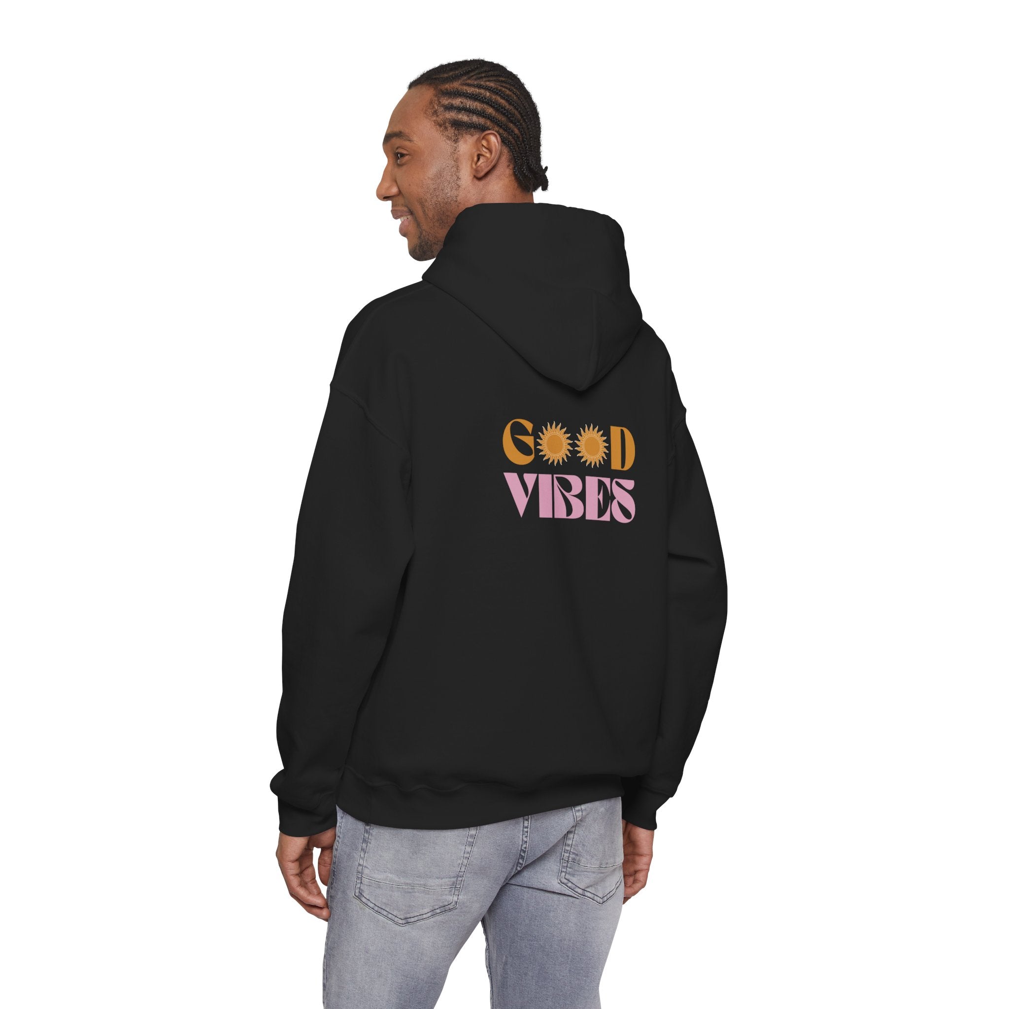 Good Vibes Hoodie — Retro Sun Graphic Pullover