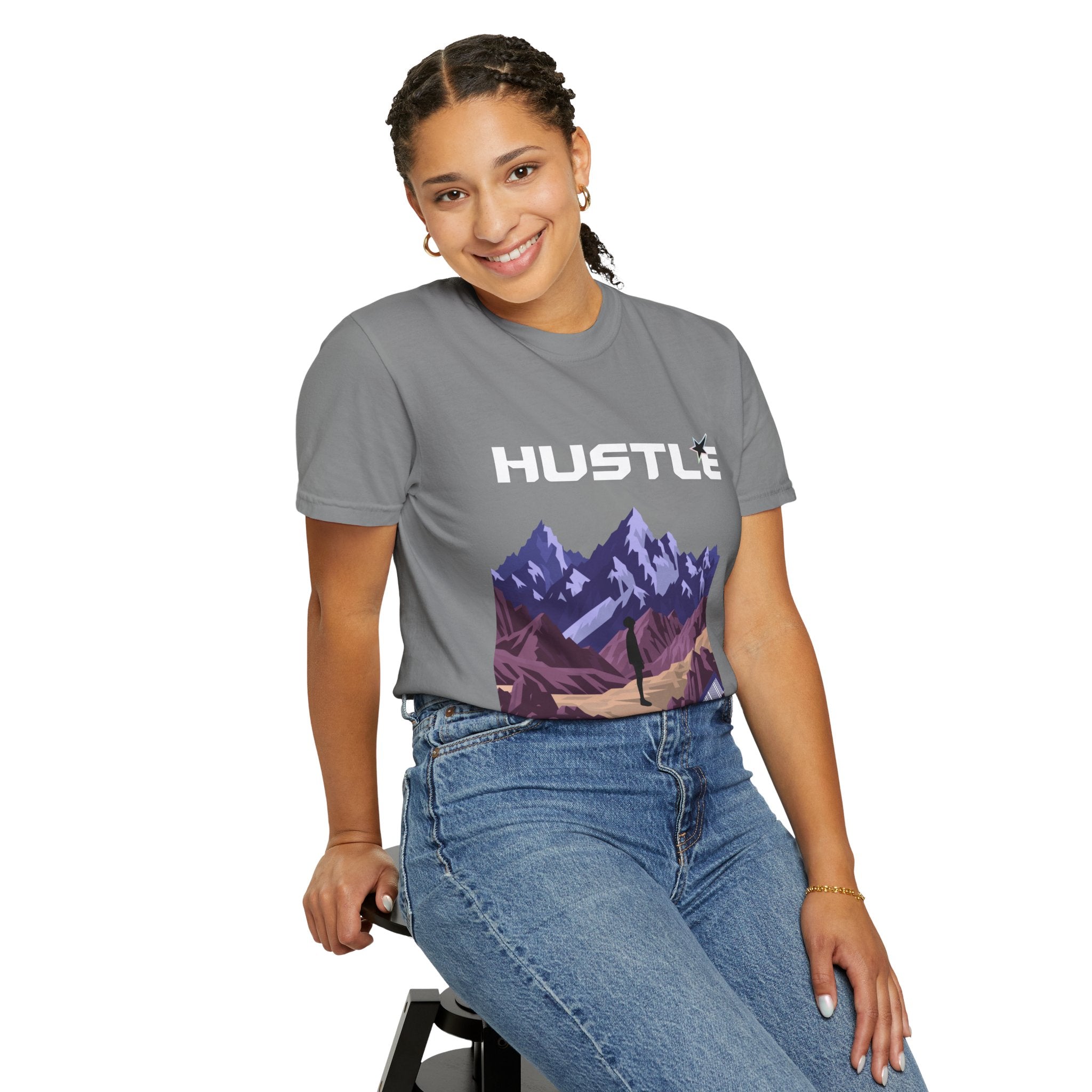 Hustle Mountain T-Shirt — Adventure Motivational Graphic Tee