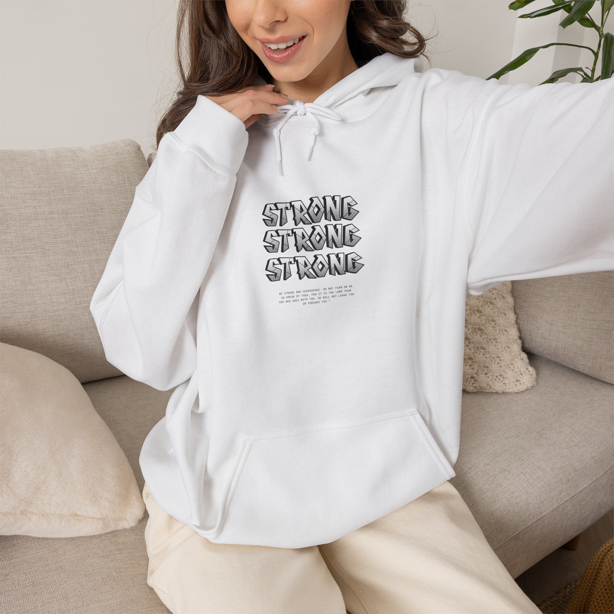 Strong x3 Hoodie — Minimal Motivational Pullover