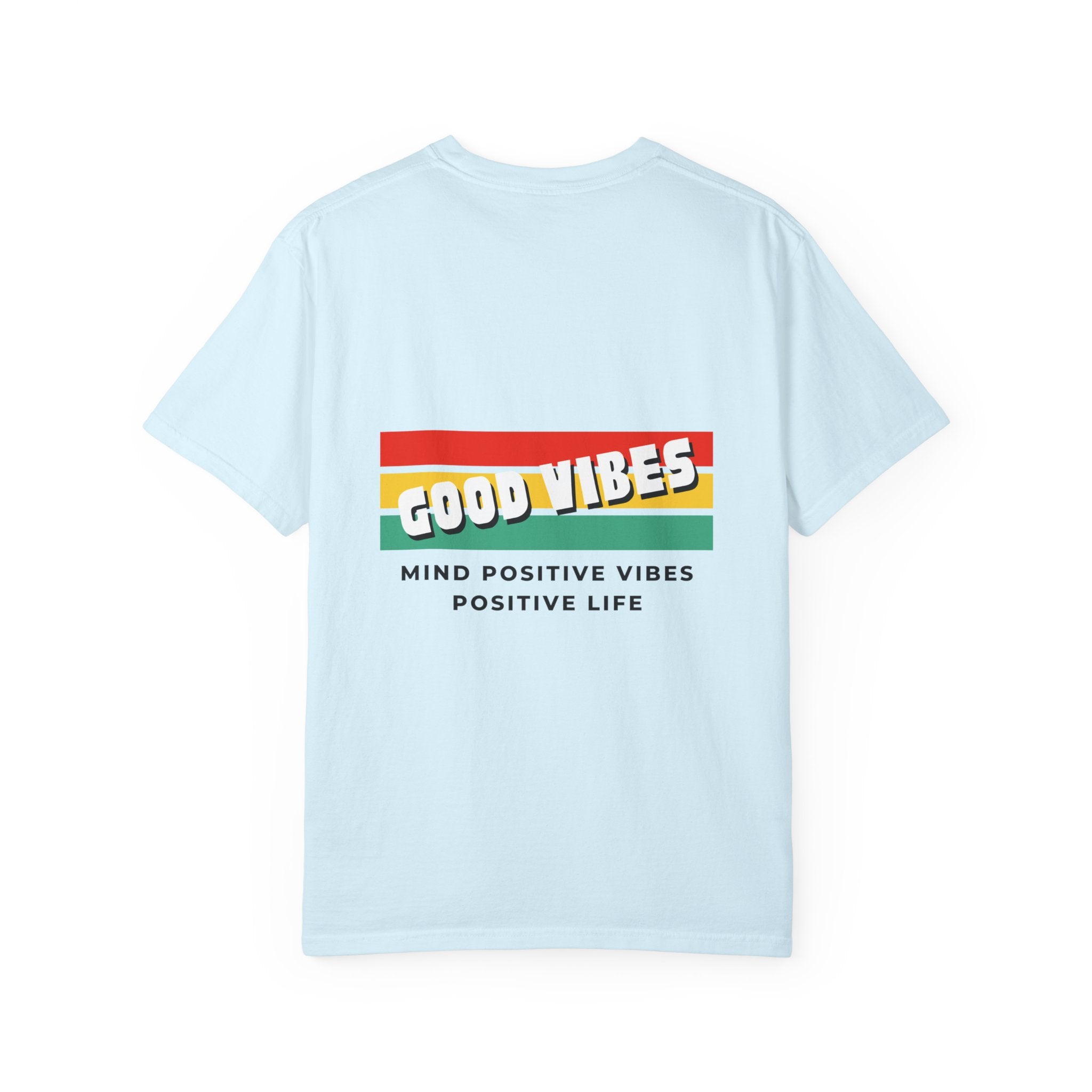 Good Vibes T-Shirt — Retro Stripes “Mind Positive Vibes, Positive Life”