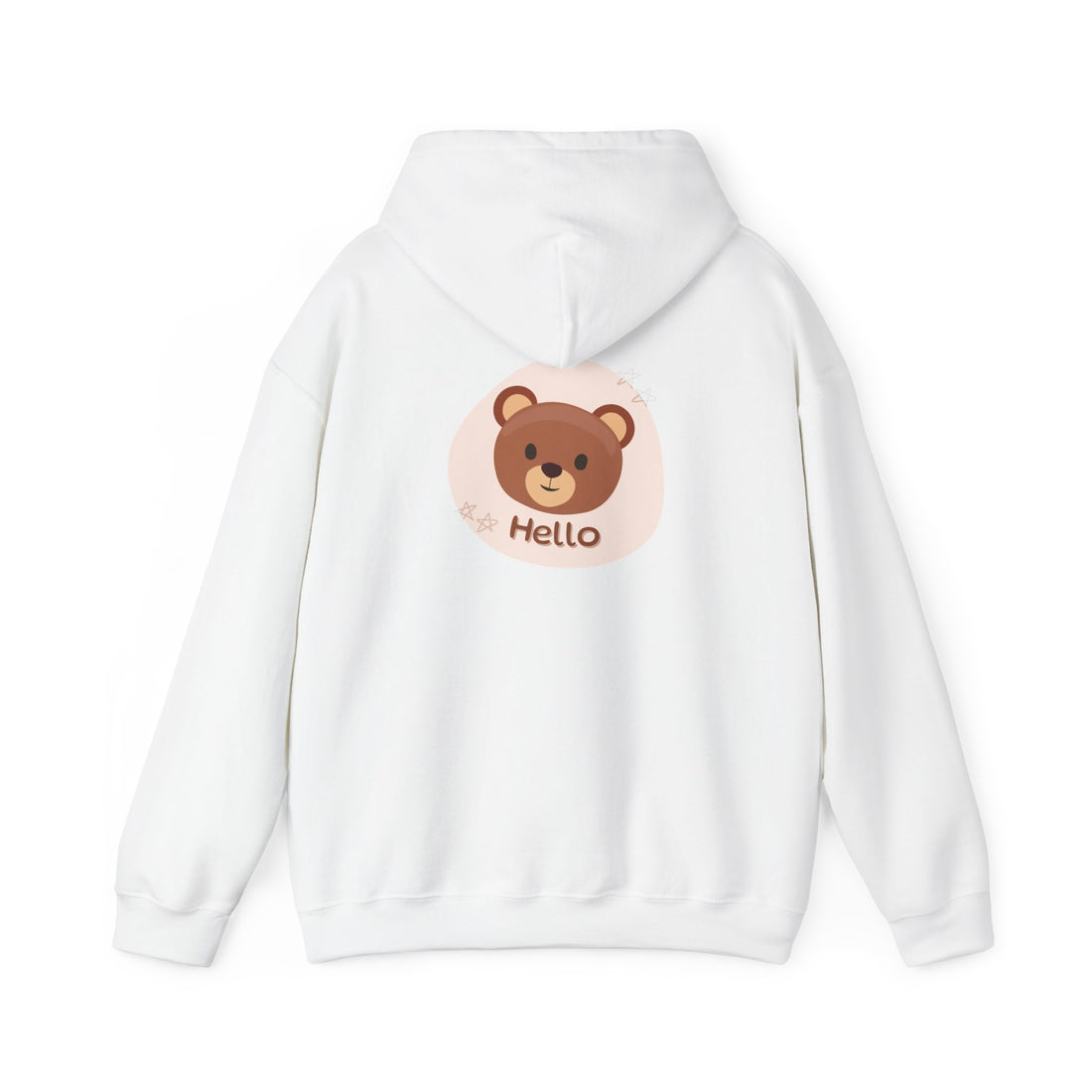 Bear Hello Hoodie - Cute Cartoon Bear Graphic Pullover