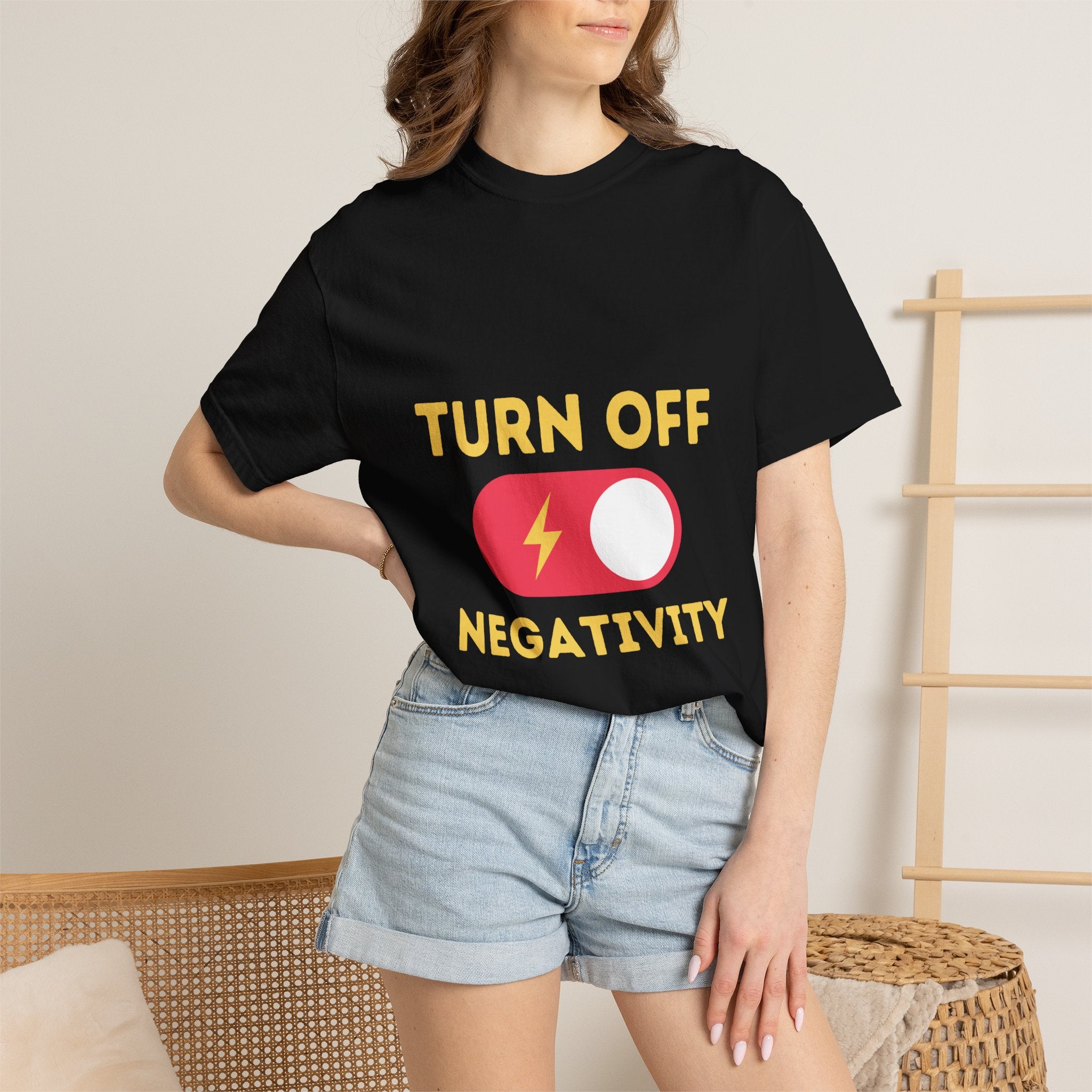 Turn Off Negativity T-Shirt — Positive Vibes Graphic Tee