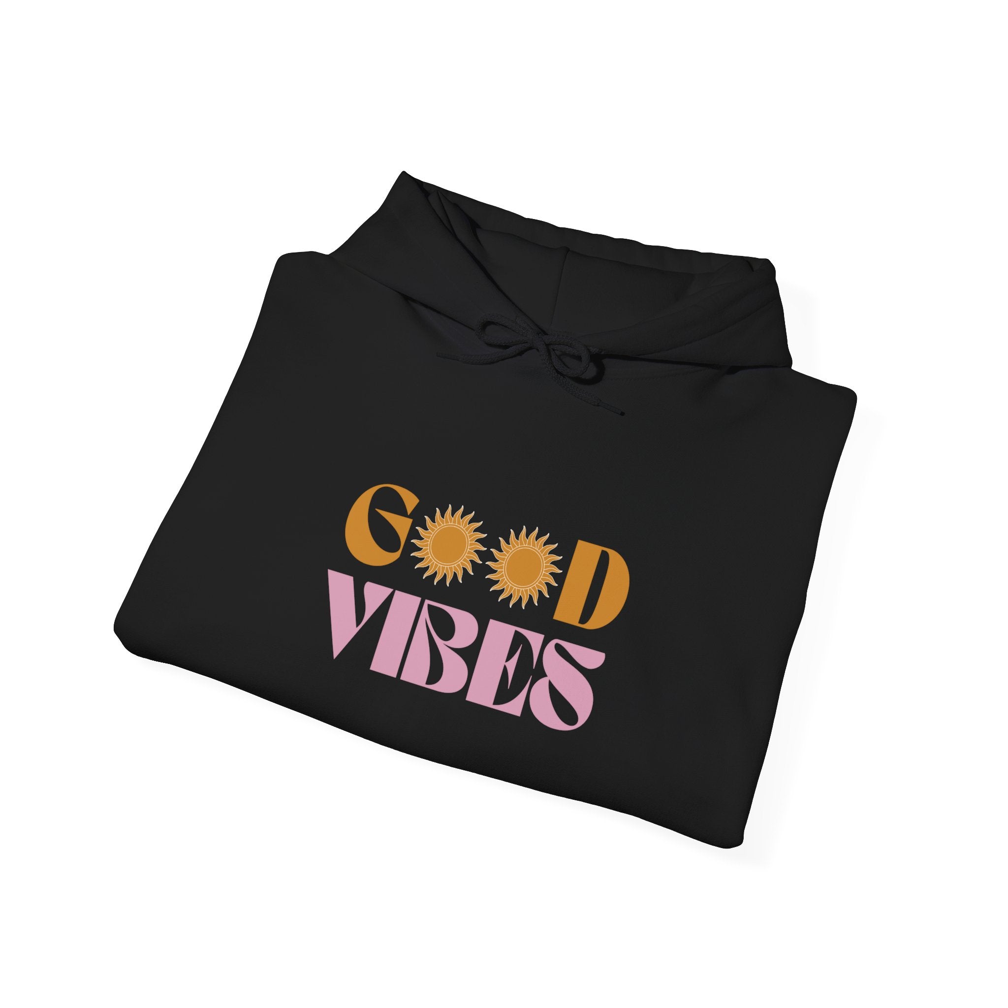 Good Vibes Hoodie — Retro Sun Graphic Pullover