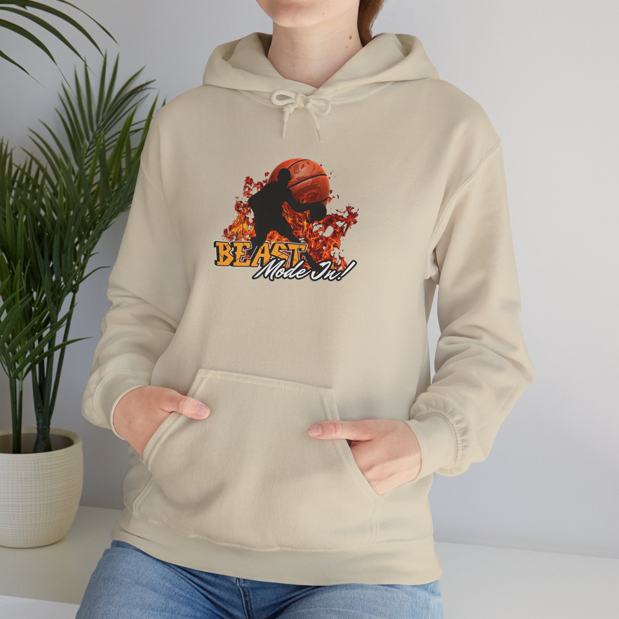 Basketball Beast Mode Hoodie — "Beast Mode On" Graphic Pullover