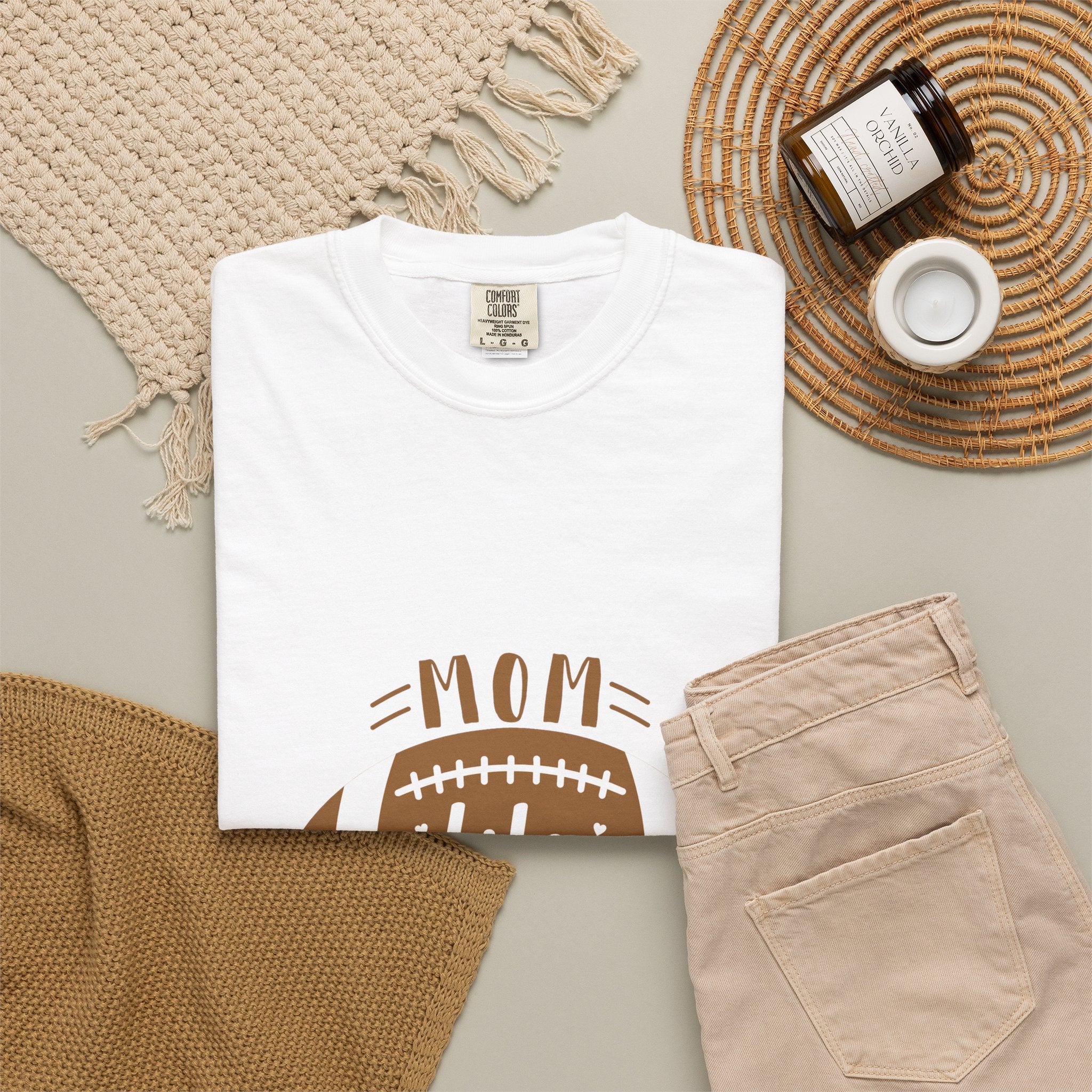 Football Mom T-Shirt - "Mom Life Football" Graphic Tee