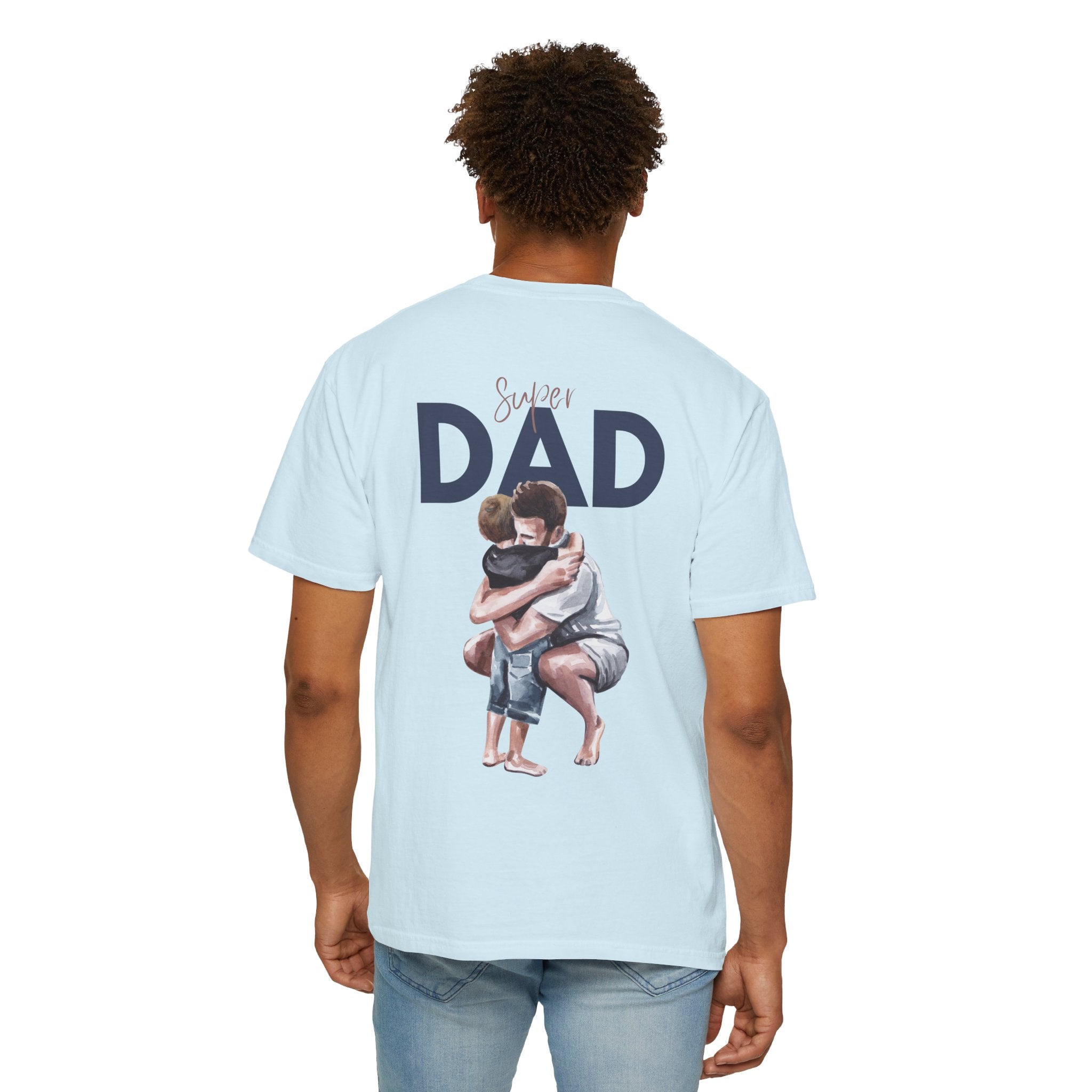 Father & Son Hug T-Shirt — Super Dad Graphic Tee for Father's Day