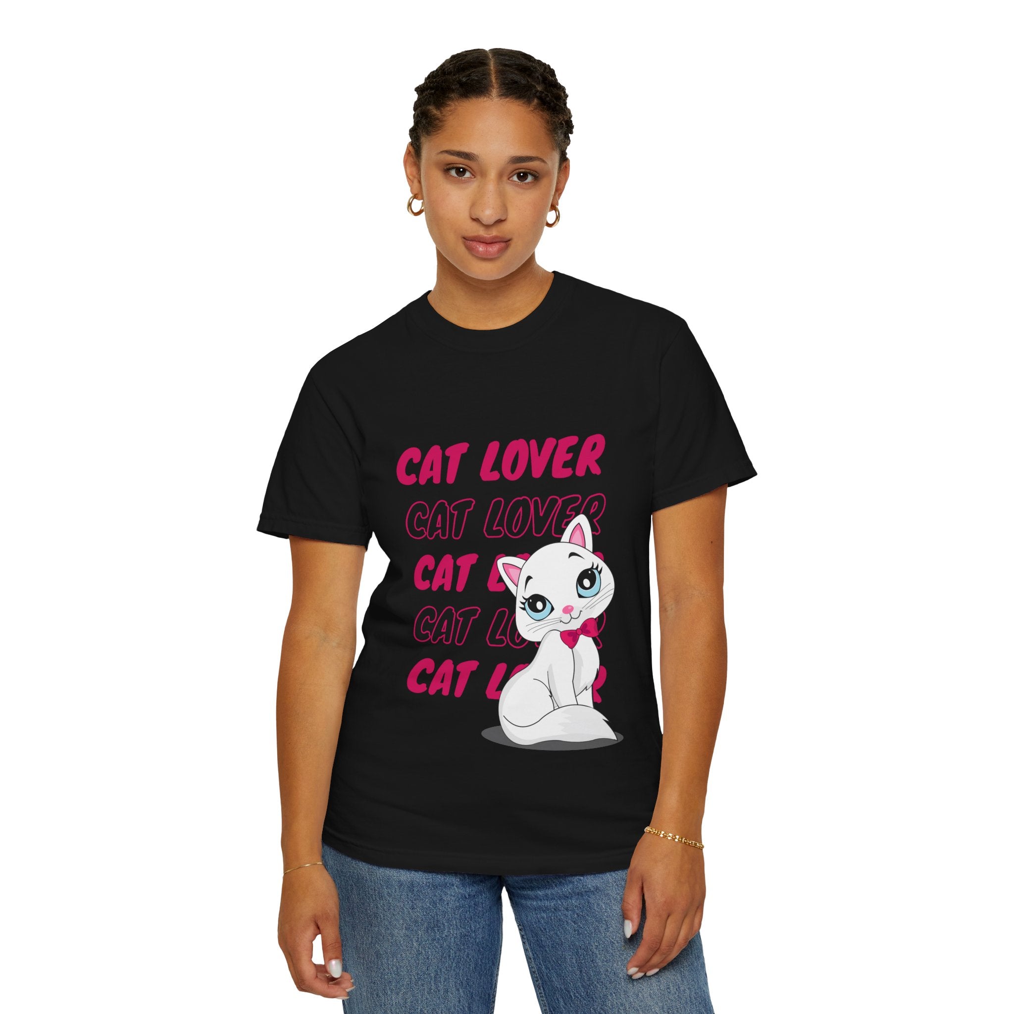 Cat Lover T-Shirt — Cute White Kitten Graphic Tee for Cat Moms & Fans