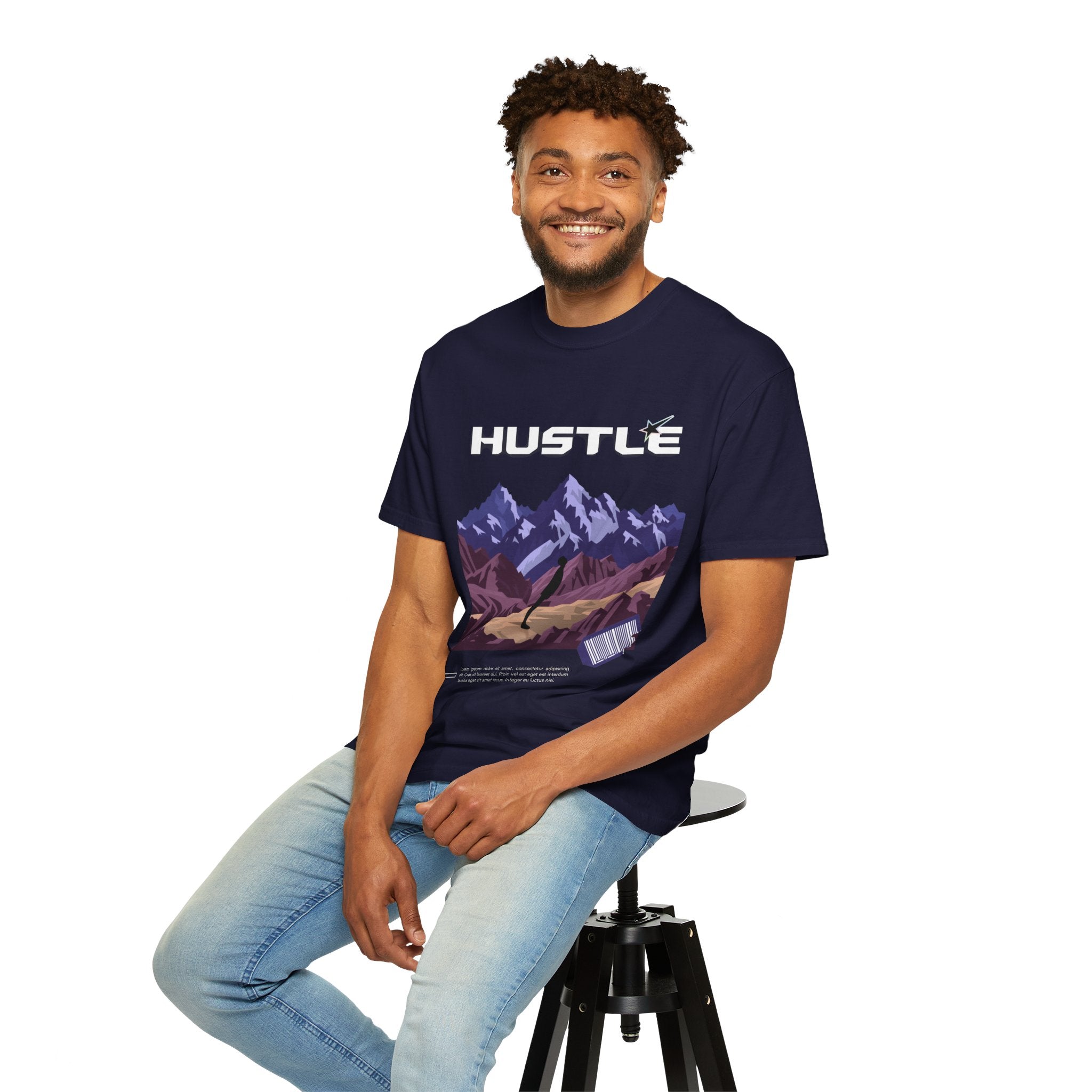 Hustle Mountain T-Shirt — Adventure Motivational Graphic Tee