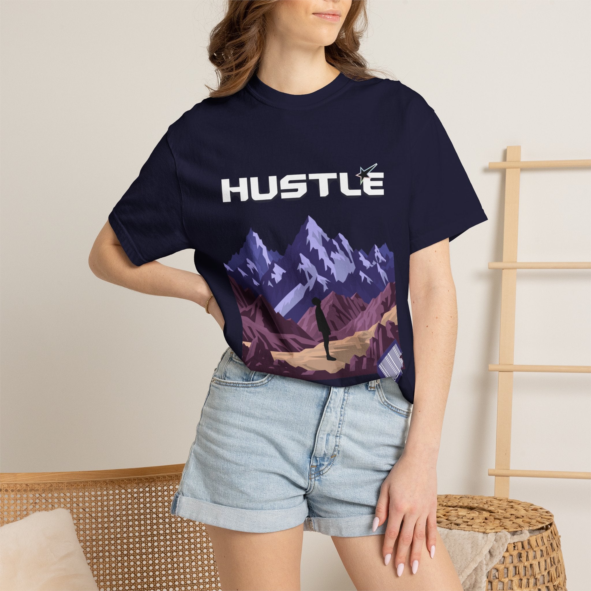 Hustle Mountain T-Shirt — Adventure Motivational Graphic Tee