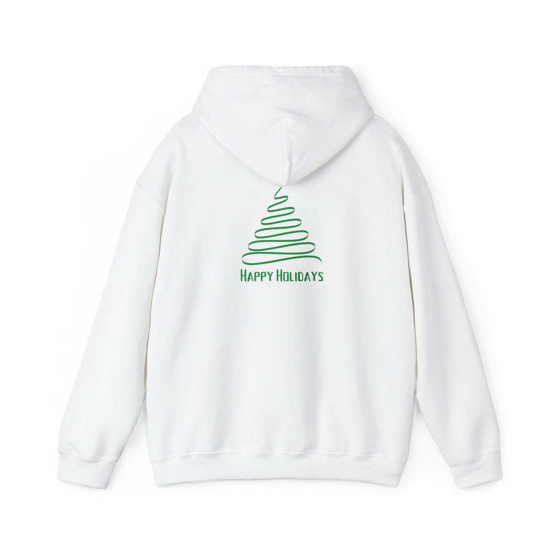 Holiday Tree Hoodie – Minimal "Happy Holidays" Christmas Sweatshirt