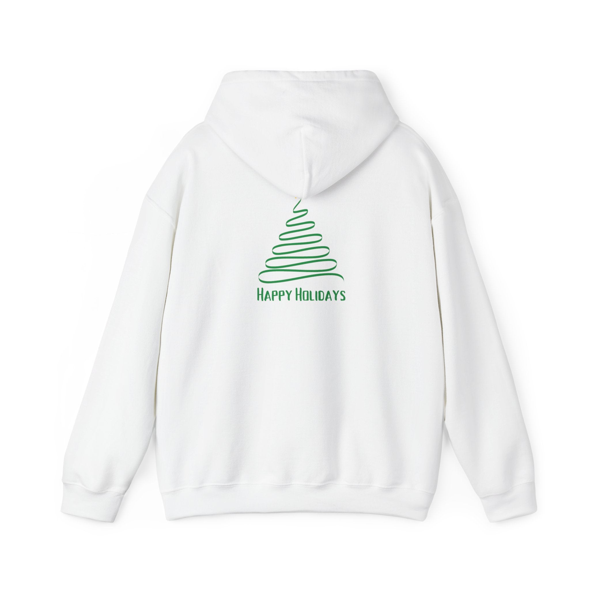 Holiday Tree Hoodie – Minimal "Happy Holidays" Christmas Sweatshirt