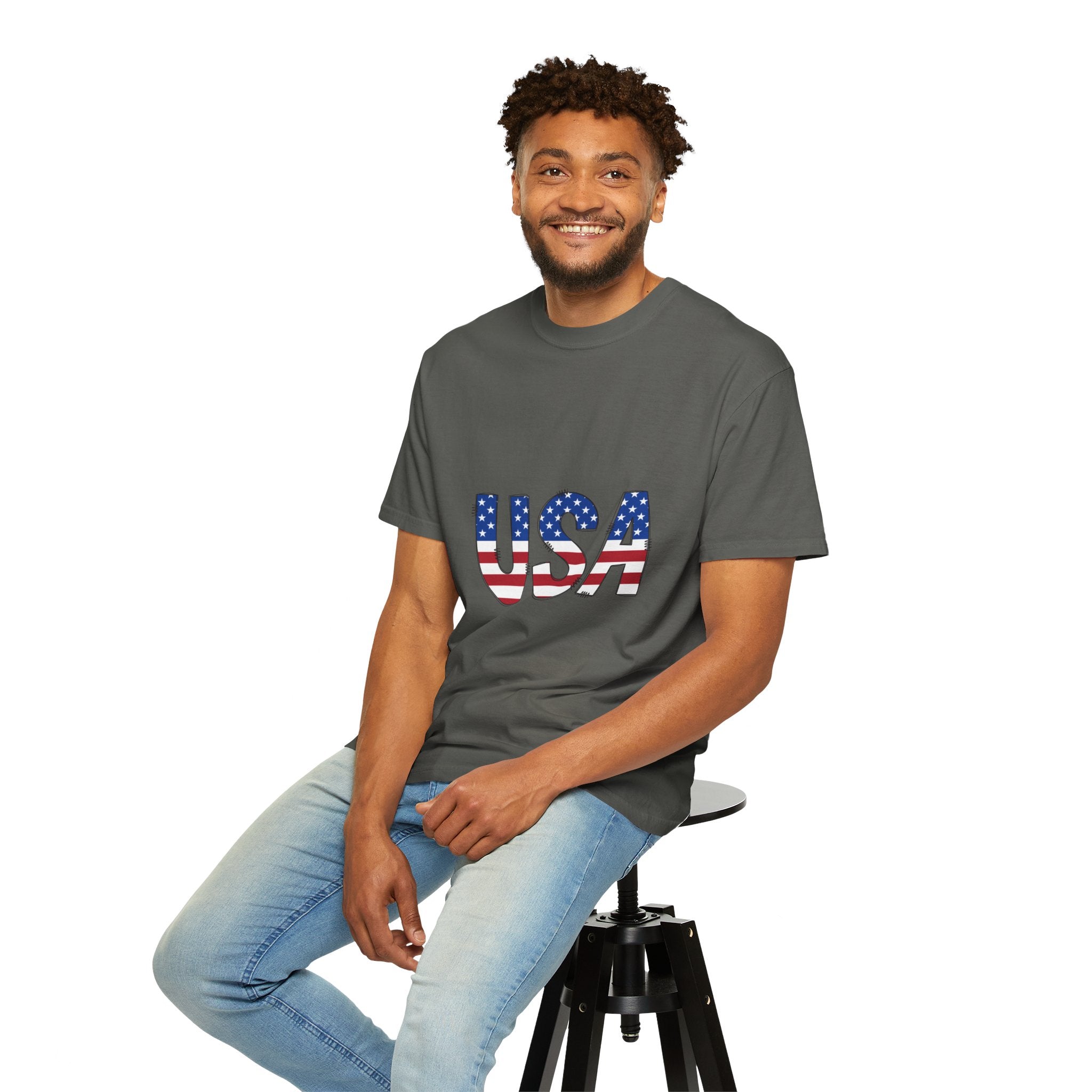 USA Flag Graphic T-Shirt — Patriotic Fourth of July Tee
