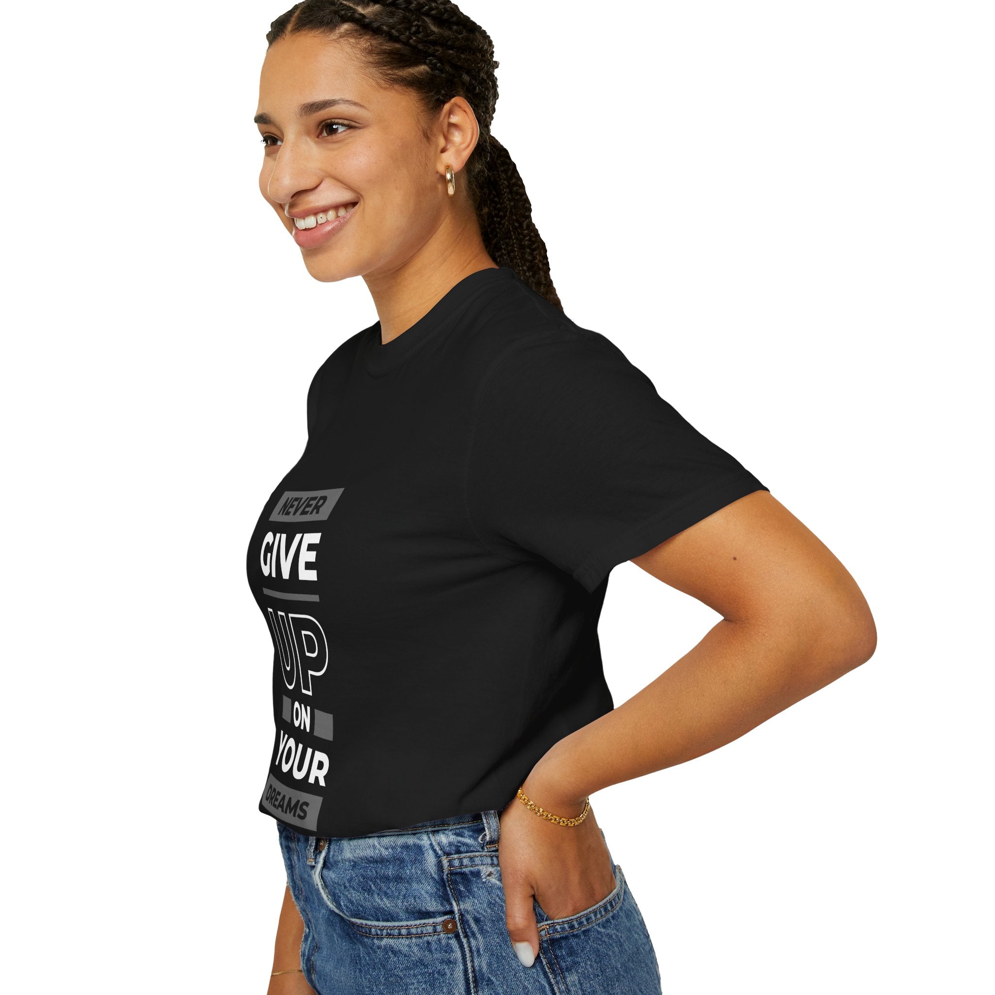 Never Give Up On Your Dreams T-Shirt — Motivational Graphic Tee