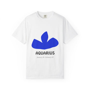 Aquarius Zodiac T-Shirt — Bold Blue Symbol, January 20–February 18 Astrology Tee