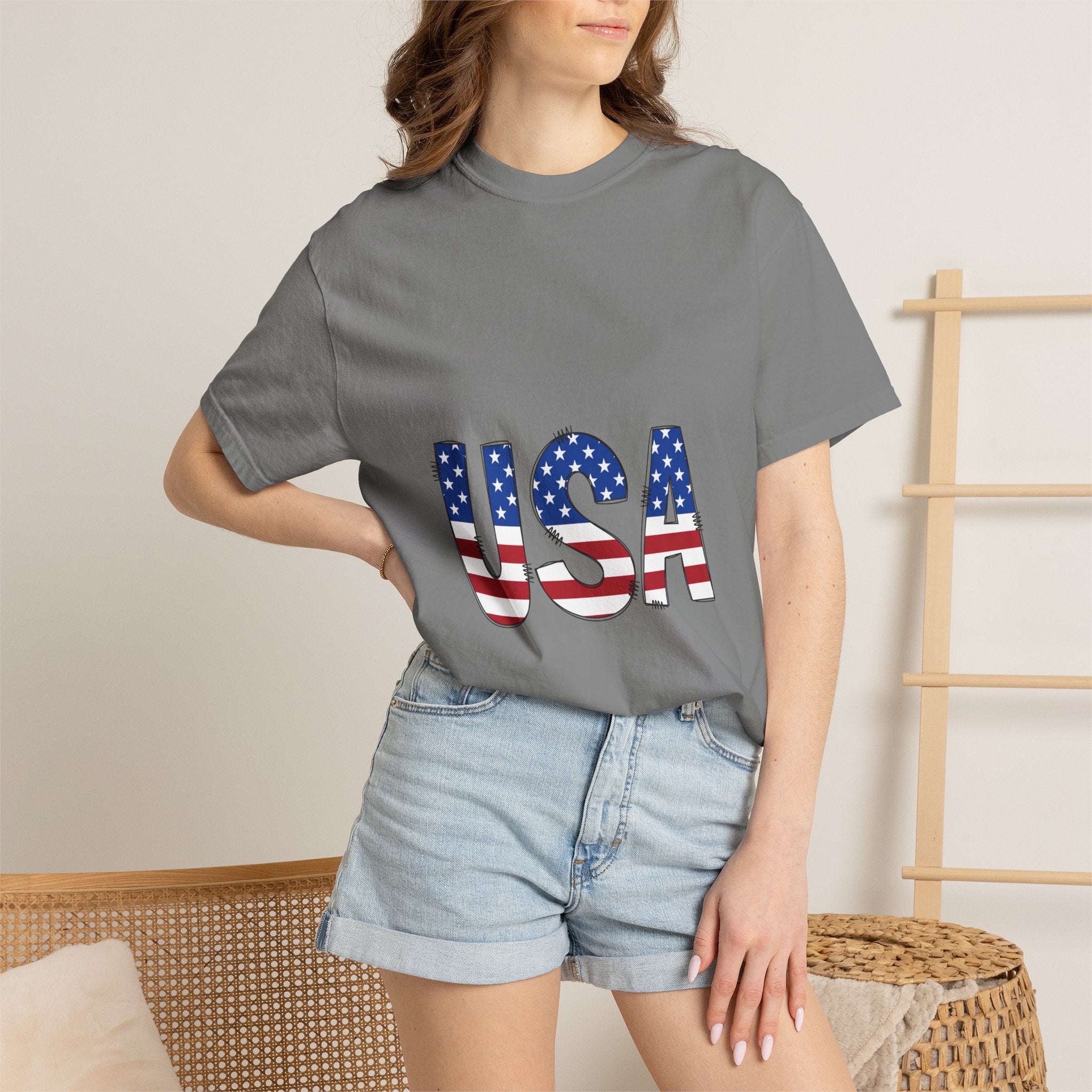 USA Flag Graphic T-Shirt — Patriotic Fourth of July Tee