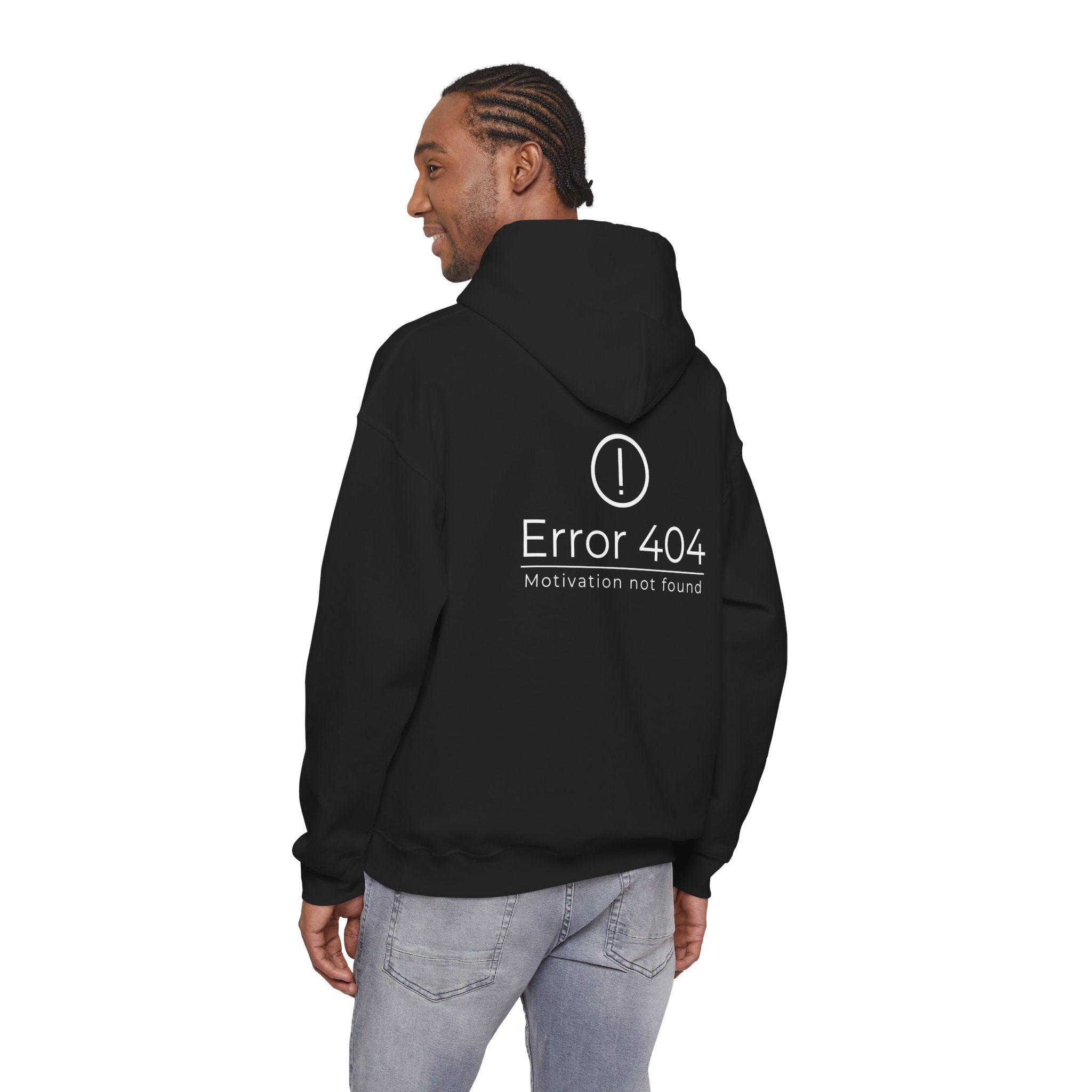Error 404 "Motivation Not Found" Hoodie — Funny Tech Sweatshirt for Programmers