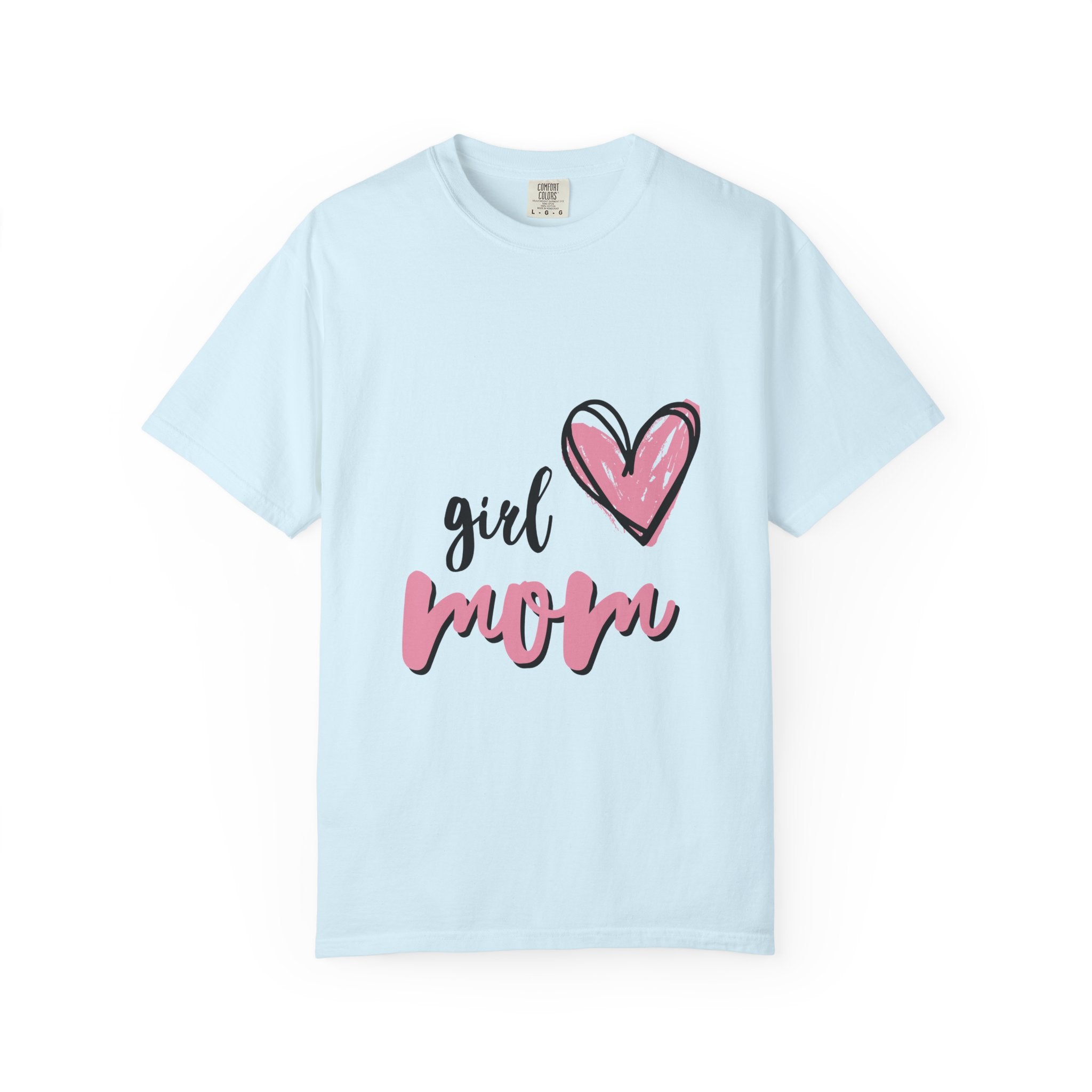 Girl Mom T-Shirt — Pink Heart Mom Shirt for New & Proud Mothers