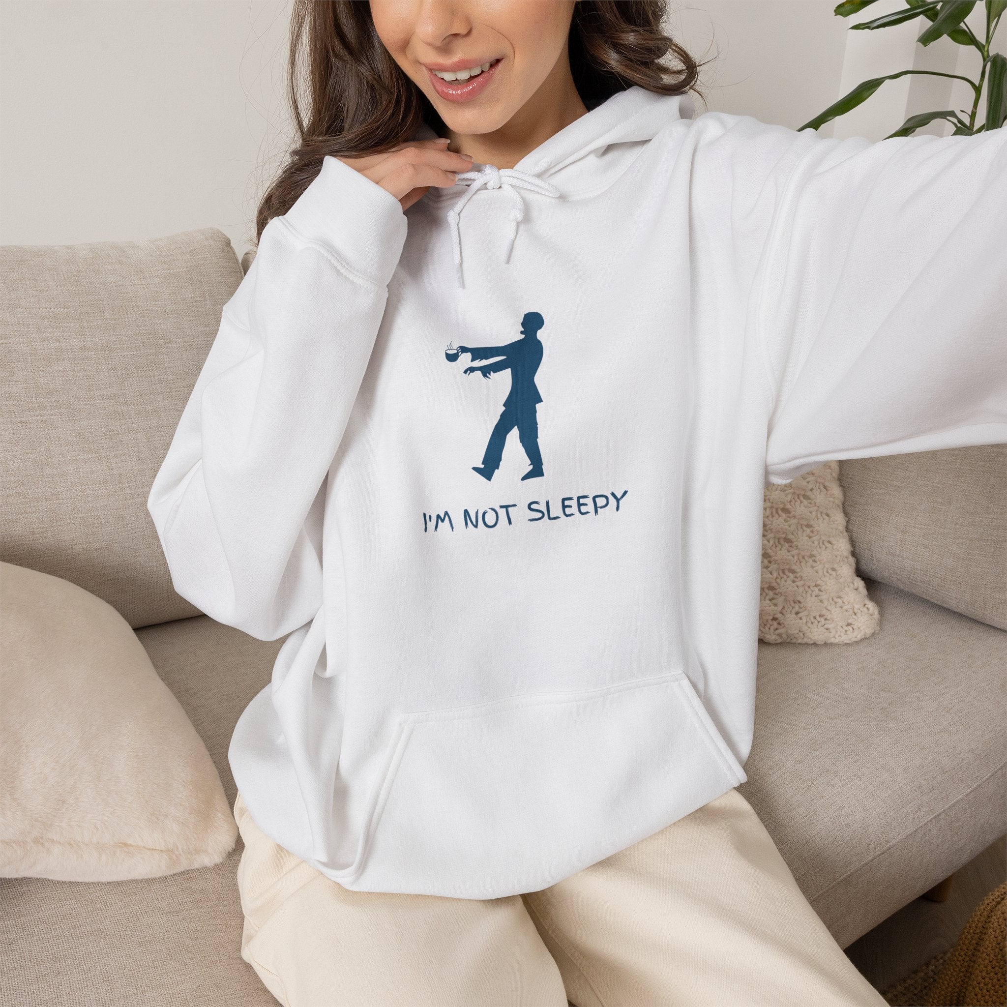 Zombie Silhouette Hoodie - "I'm Not Sleepy" Funny Halloween Pullover