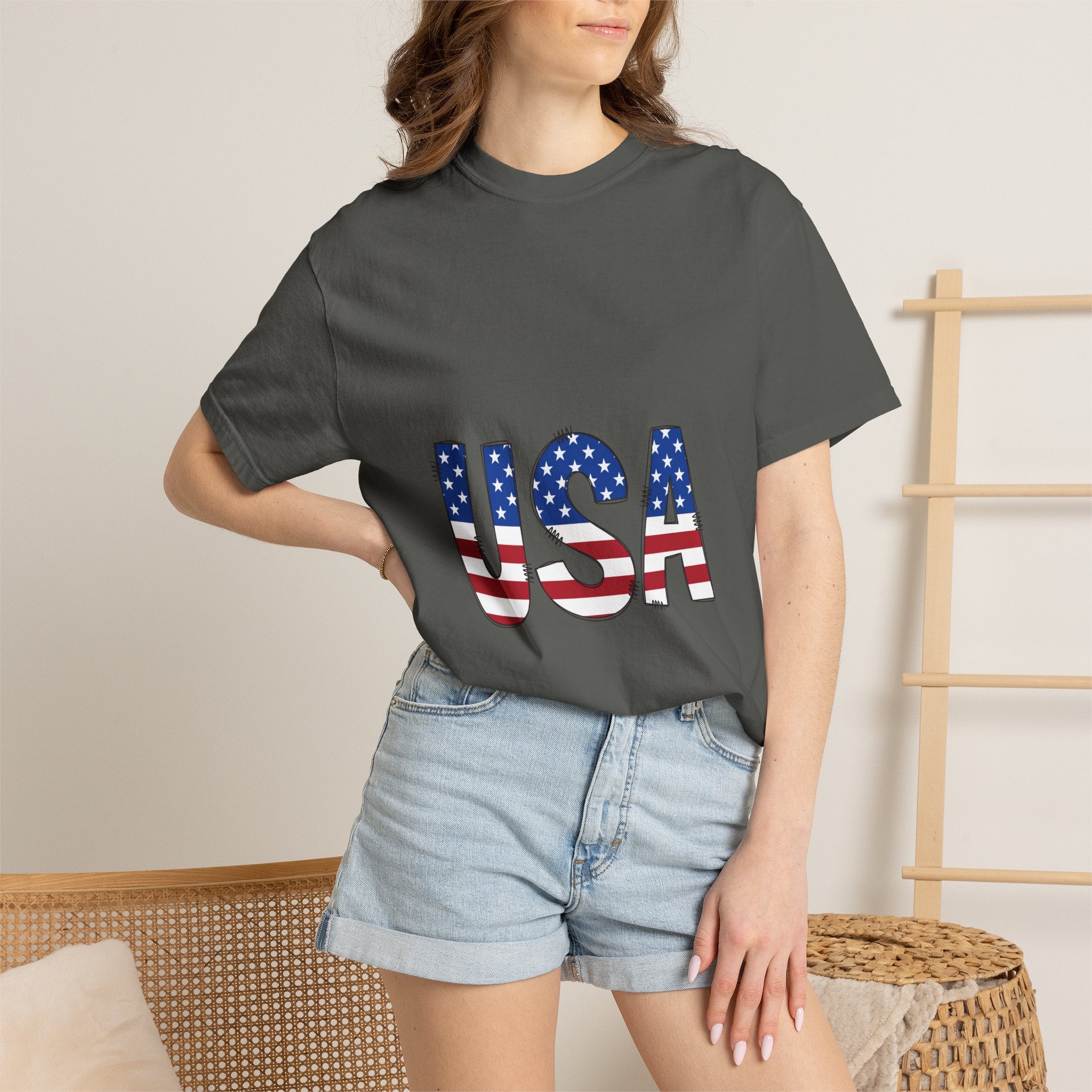 USA Flag Graphic T-Shirt — Patriotic Fourth of July Tee
