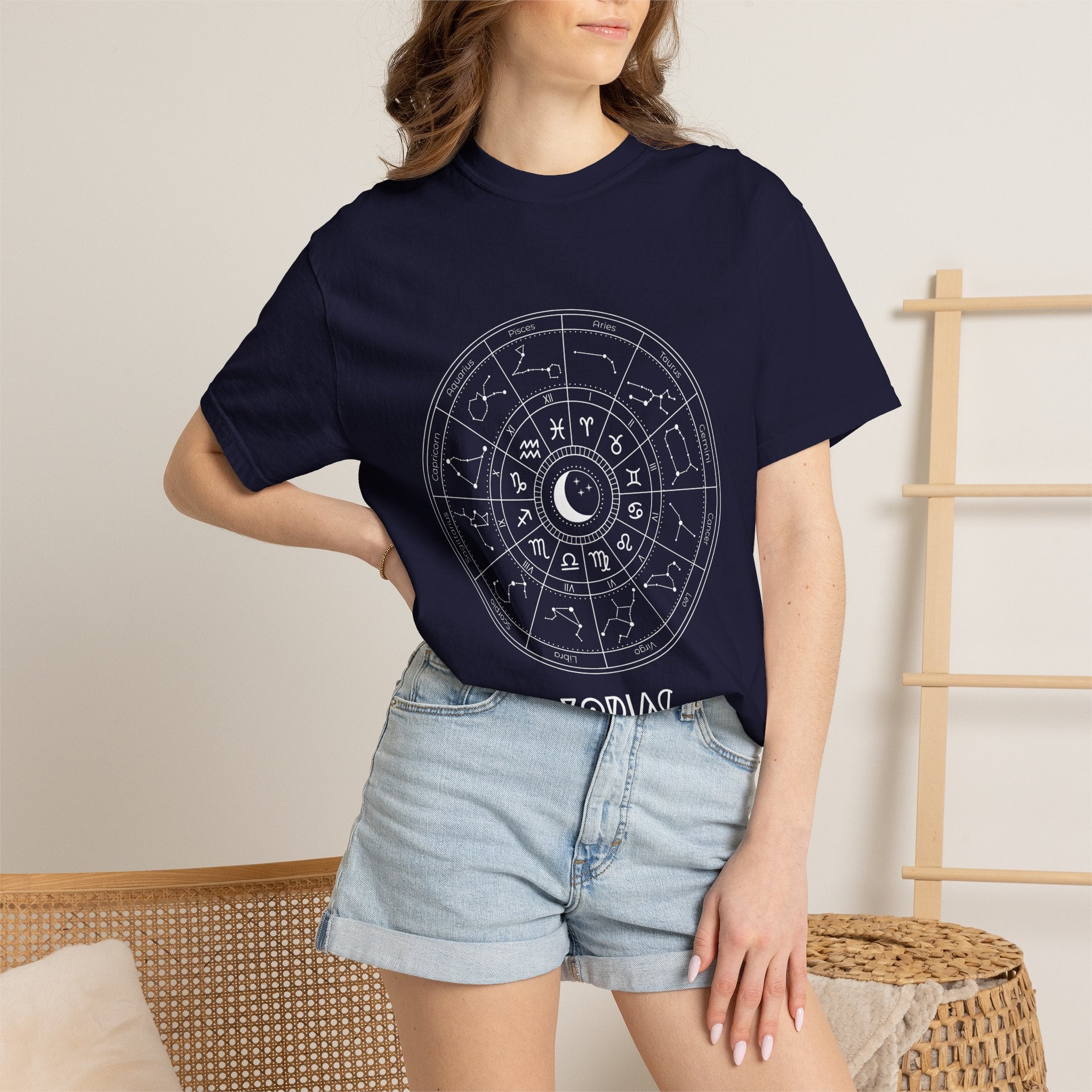 Zodiac Wheel T-Shirt — Astrological Moon & Signs Graphic Tee