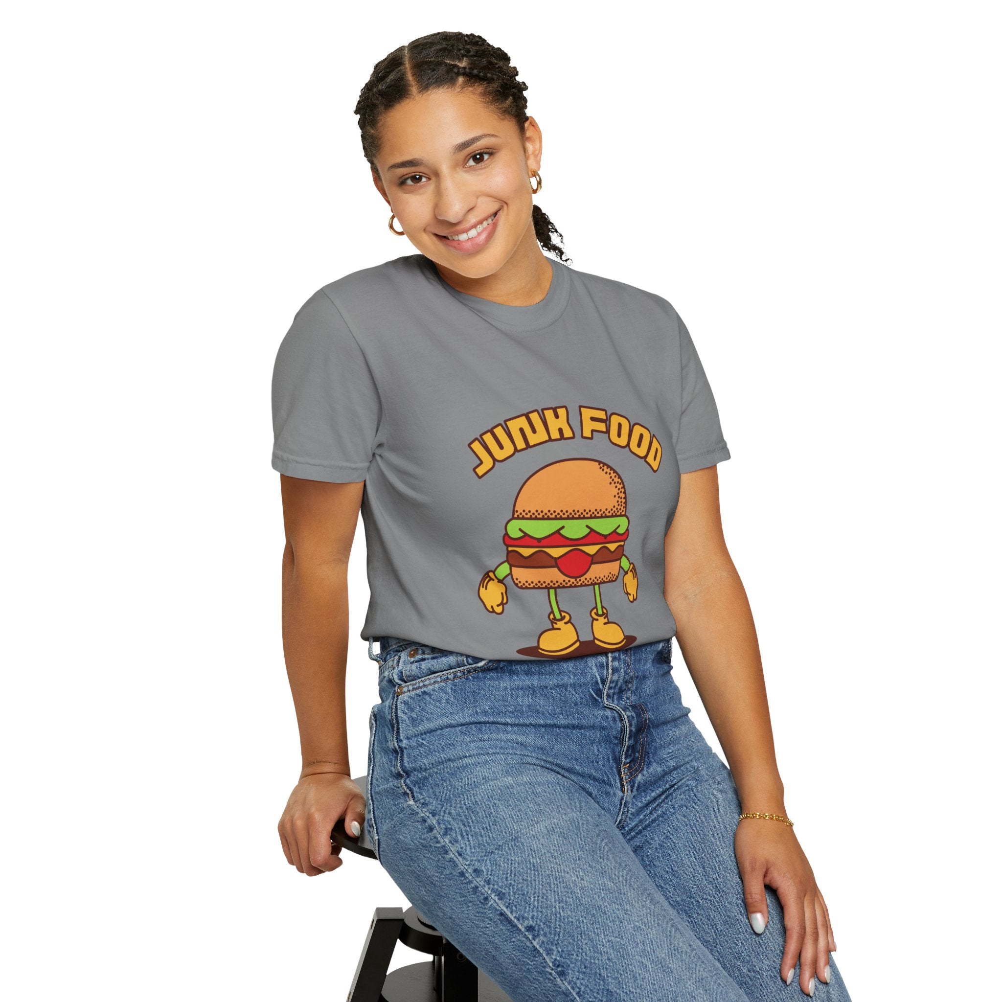 Junk Food Burger T-Shirt — Cute Retro ‘Delicious Taste’ Graphic Tee