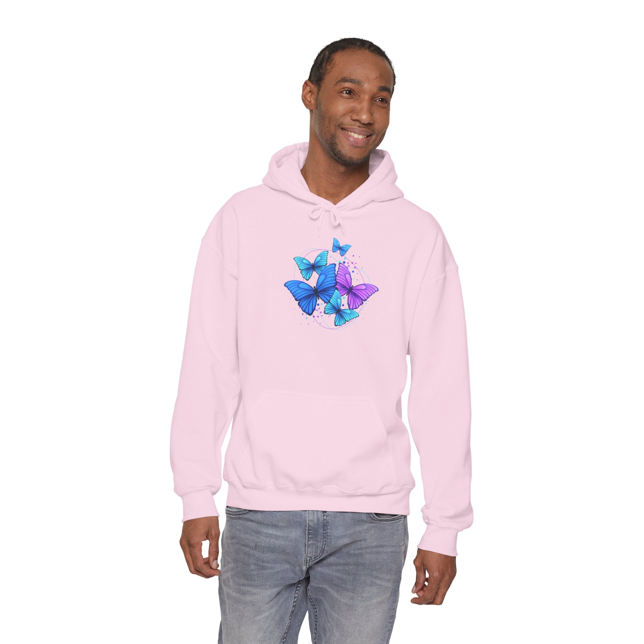 Butterfly Cluster Hoodie – Blue & Purple Butterfly Graphic Sweatshirt